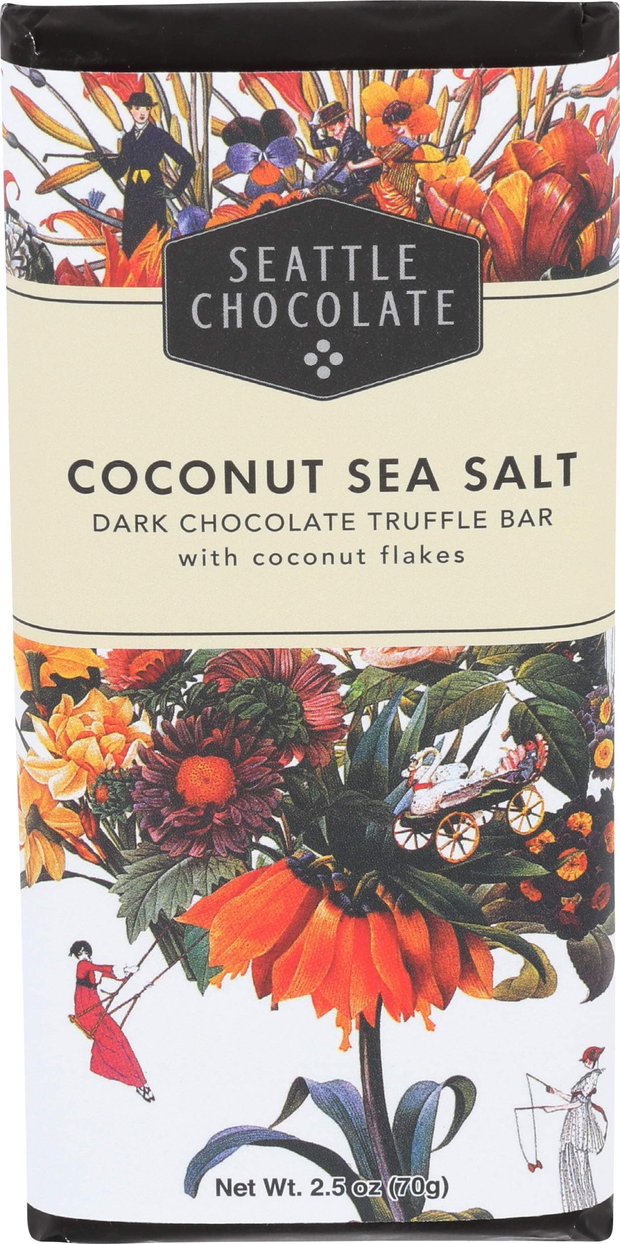 SEATTLE CHOCOLATES Coconut Macaroon Chocolate Truffle Bar, 2.5 OZ