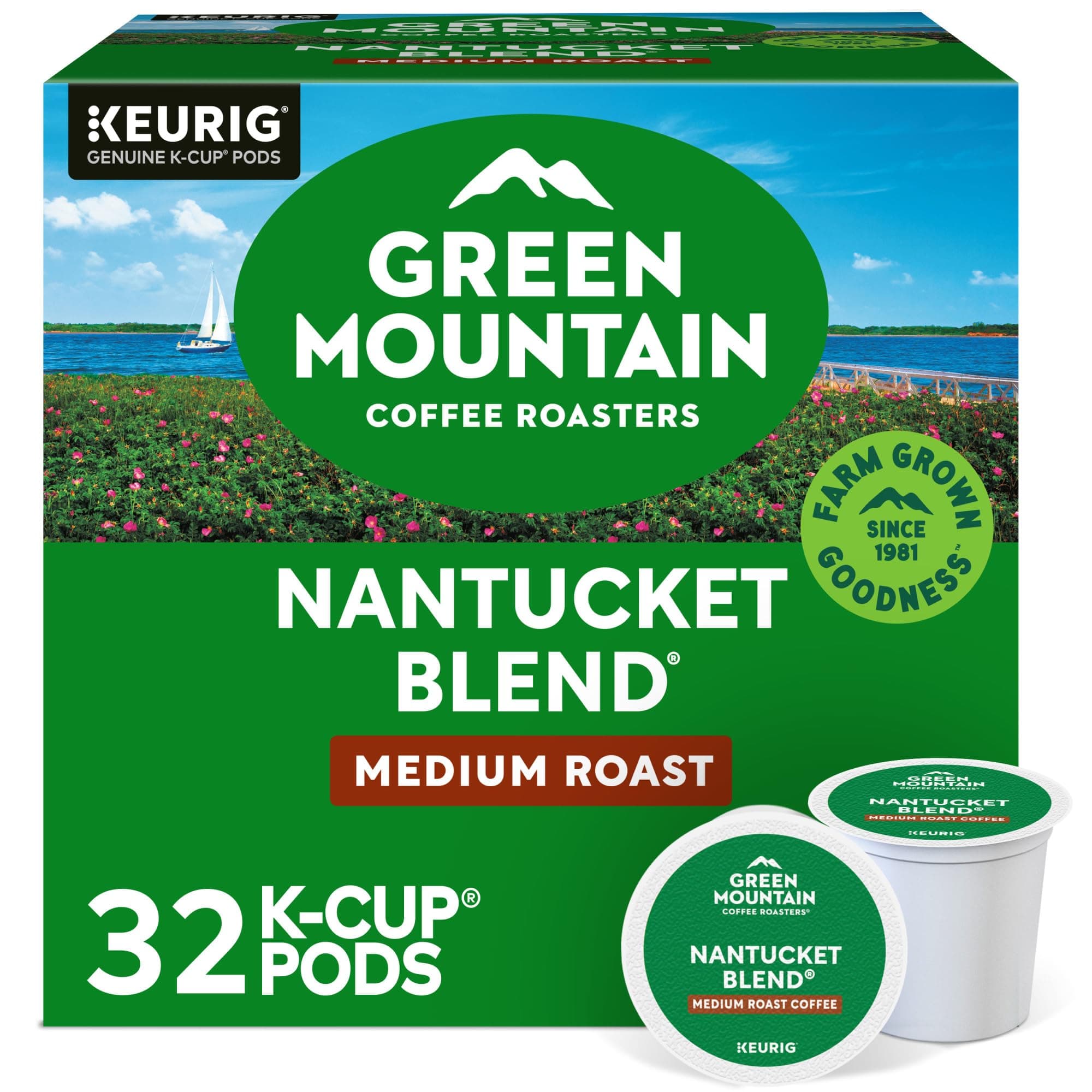 Nantucket Blend, Single-Serve Coffee K-Cup Pods, Medium Roast, 32 Count