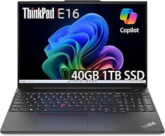 Lenovo ThinkPad E16 Business Laptop (16" FHD+ Display, AMD Ryzen 5 7530U (> i7-1165G7), 40GB RAM, 1TB SSD, Fingerprint, Backlight, FHD Webcam, WiFi 6