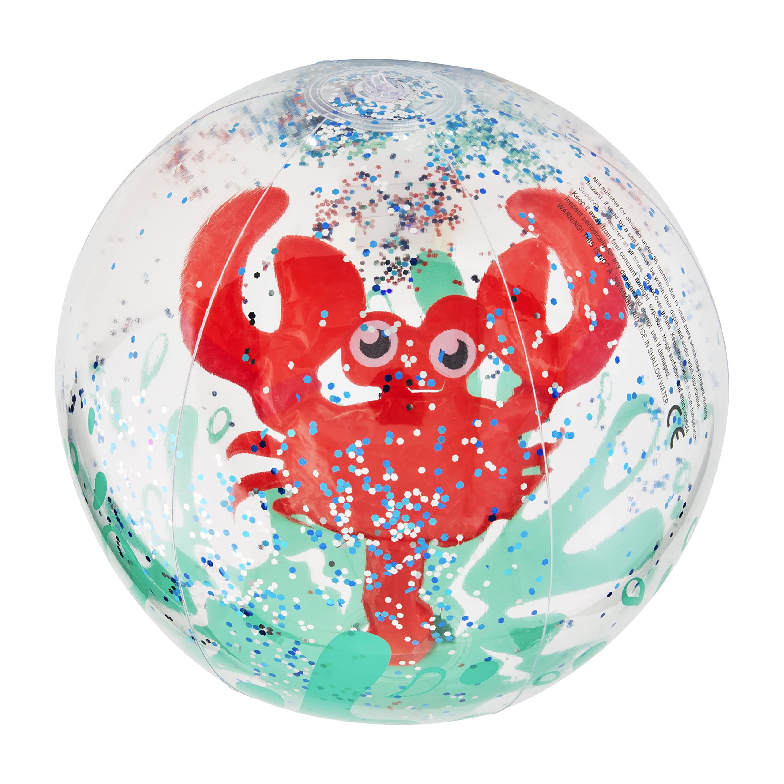 Mud Pie Children's Glitter Beach Ball, Crab