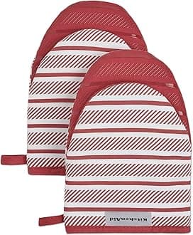 Albany Mini Oven Mitt 2-Pack Set, Passion Red, 5.5"x8"