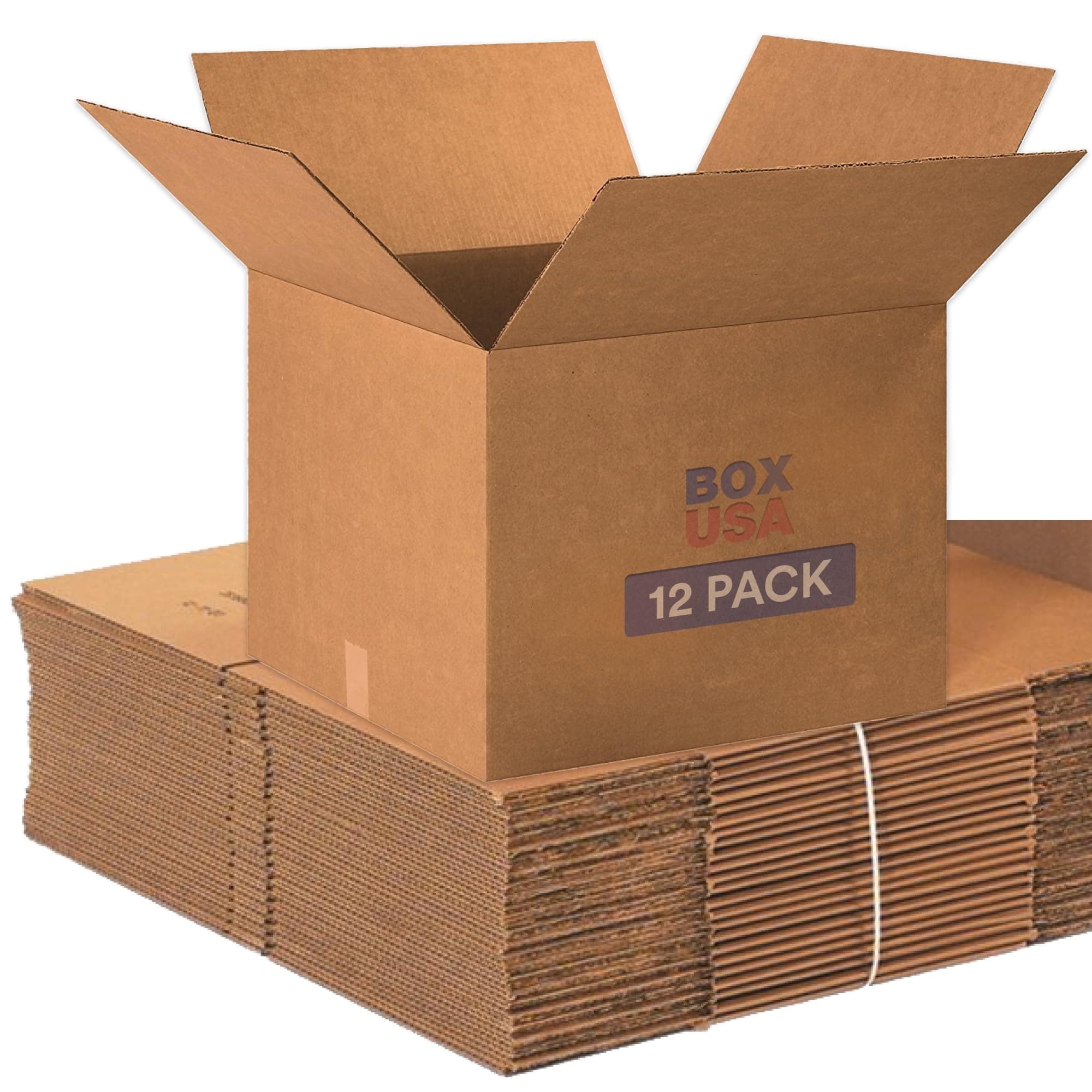 BOX USA Large Moving Boxes 20" x 20" x 15" (12 Pack) - Corrugated Cardboard Box for Packing, Packaging, Storage, Mailing, and Shipping for Office or Home, 32 ECT - Pack of 12