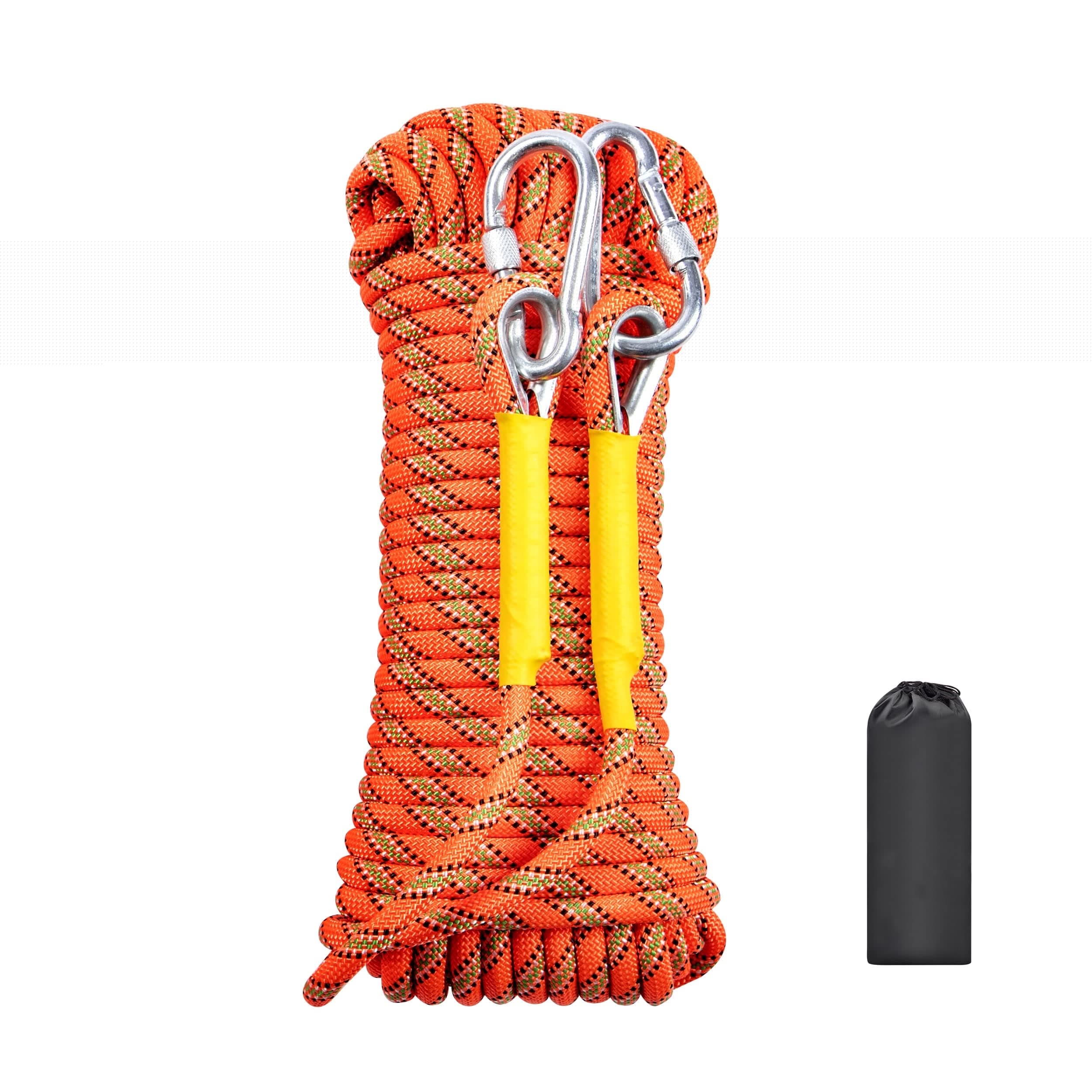 Climbing Rope, Dynamic Rock Climbing Rope, Braided Polyester Arborist Rigging Rope, Escape Equipment in 32ft/64ft/96ft/160ft/230ft/500ft/985ft with Carry Bag