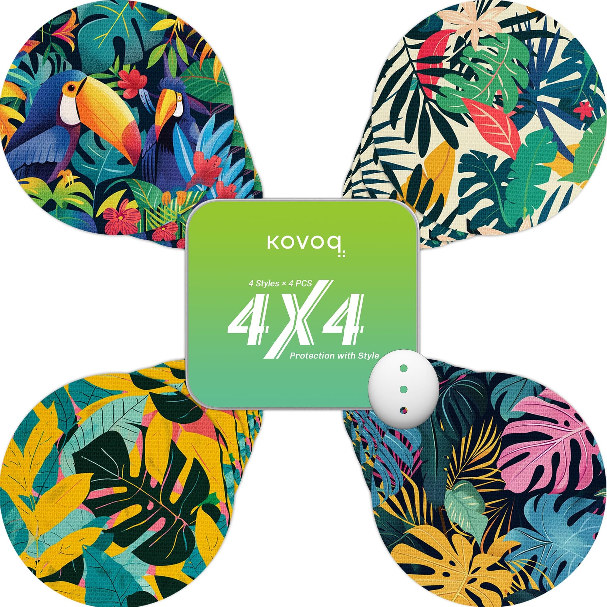 Dexcom G7 Over Patches - 16-Pack Waterproof Dexcom G7 & Stelo Adhesive Patches with Hard Cover for 14-Day Protection Against Bumps and Scratches, Breathable and Hypoallergenic (Palm Tree)