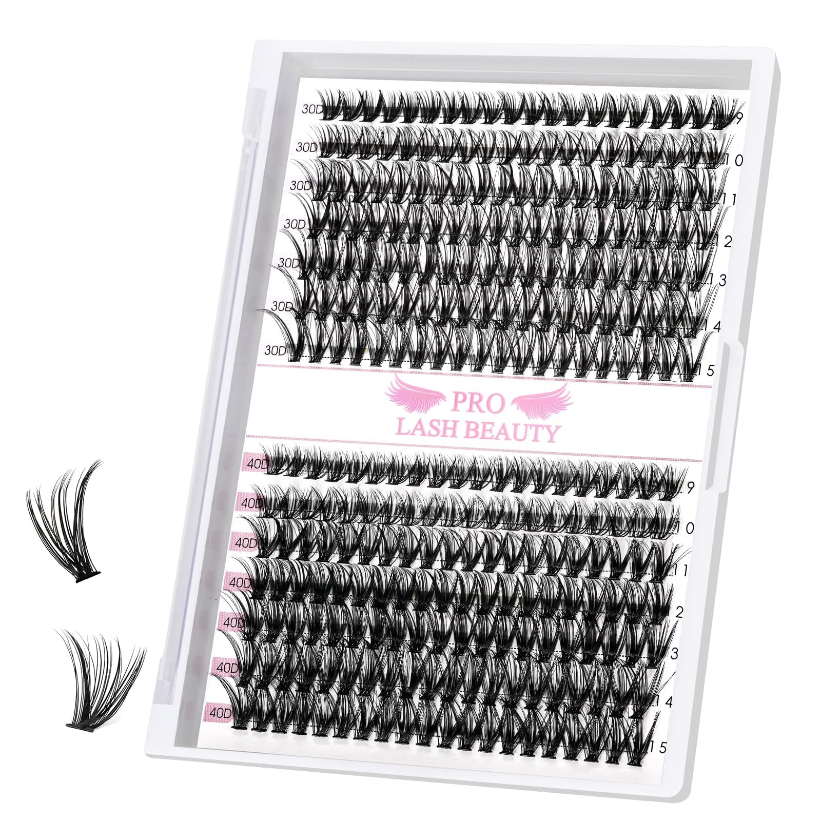 – 280 Pcs Individual Cluster Lashes 30D+40D D Curl 9-15Mix Lash Clusters DIY Lash Extension At Home Lashes That Look Like Eyelash Extensions (30D+40D-D,9-15mix)