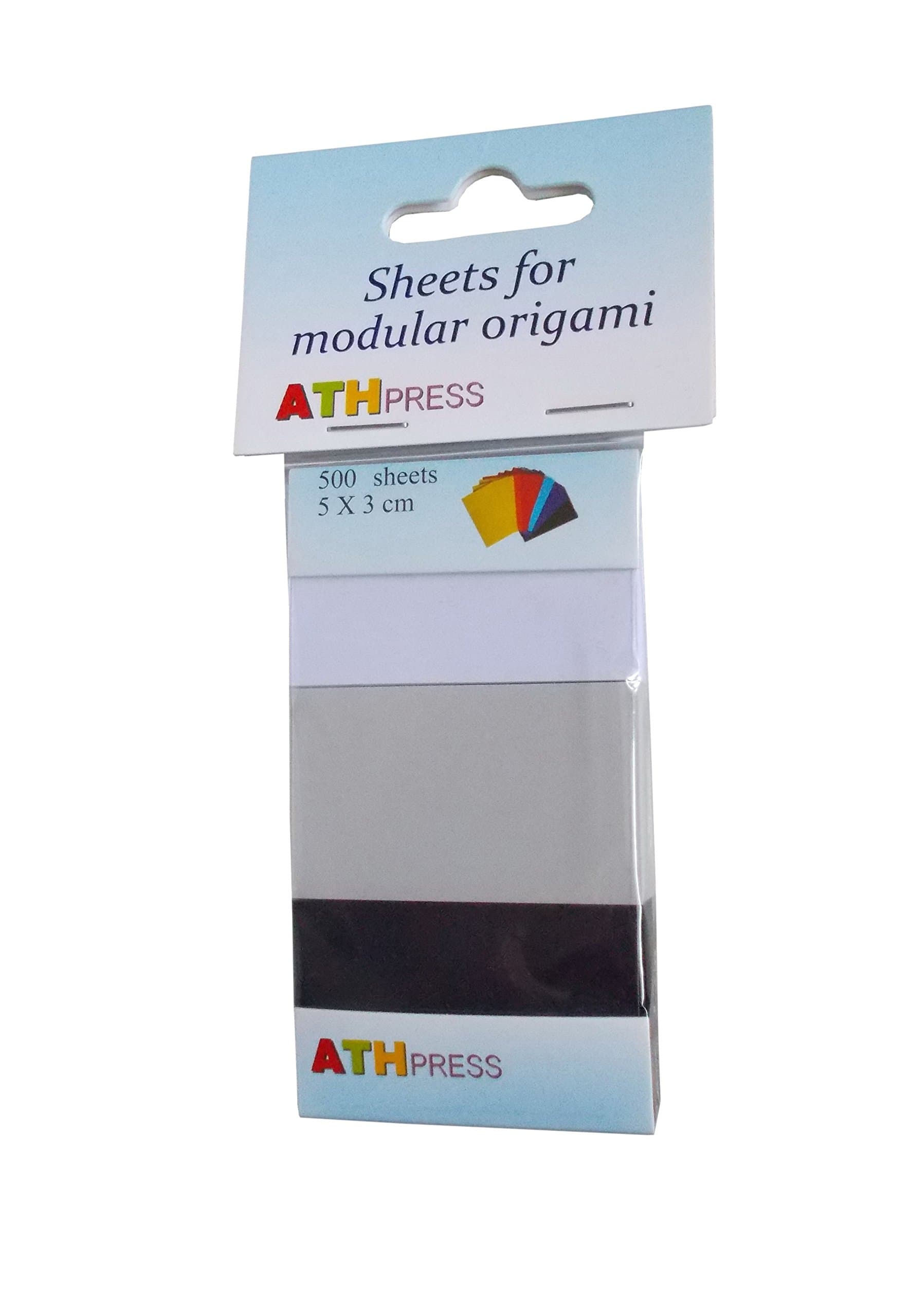Modular Origami Sheets - Black, Grey, & White Origami Sheet Set for Kids & Adults - Perfect Craft Paper for Easy Origami, DIY Projects, & Creative Art - 500 Coloured Paper for All Ages 15x5x2 cm