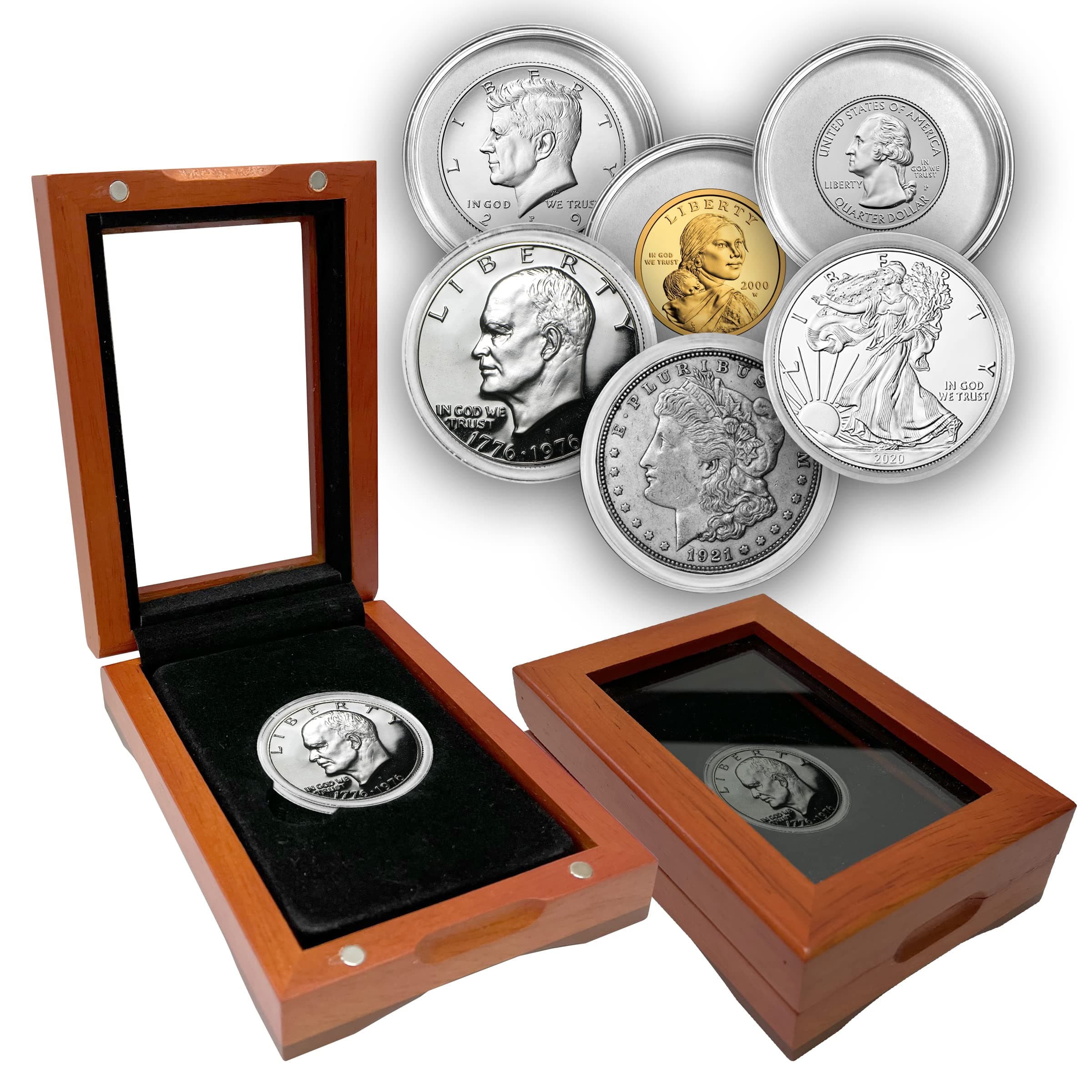1st Commemorative Single Coin Wood Display Box