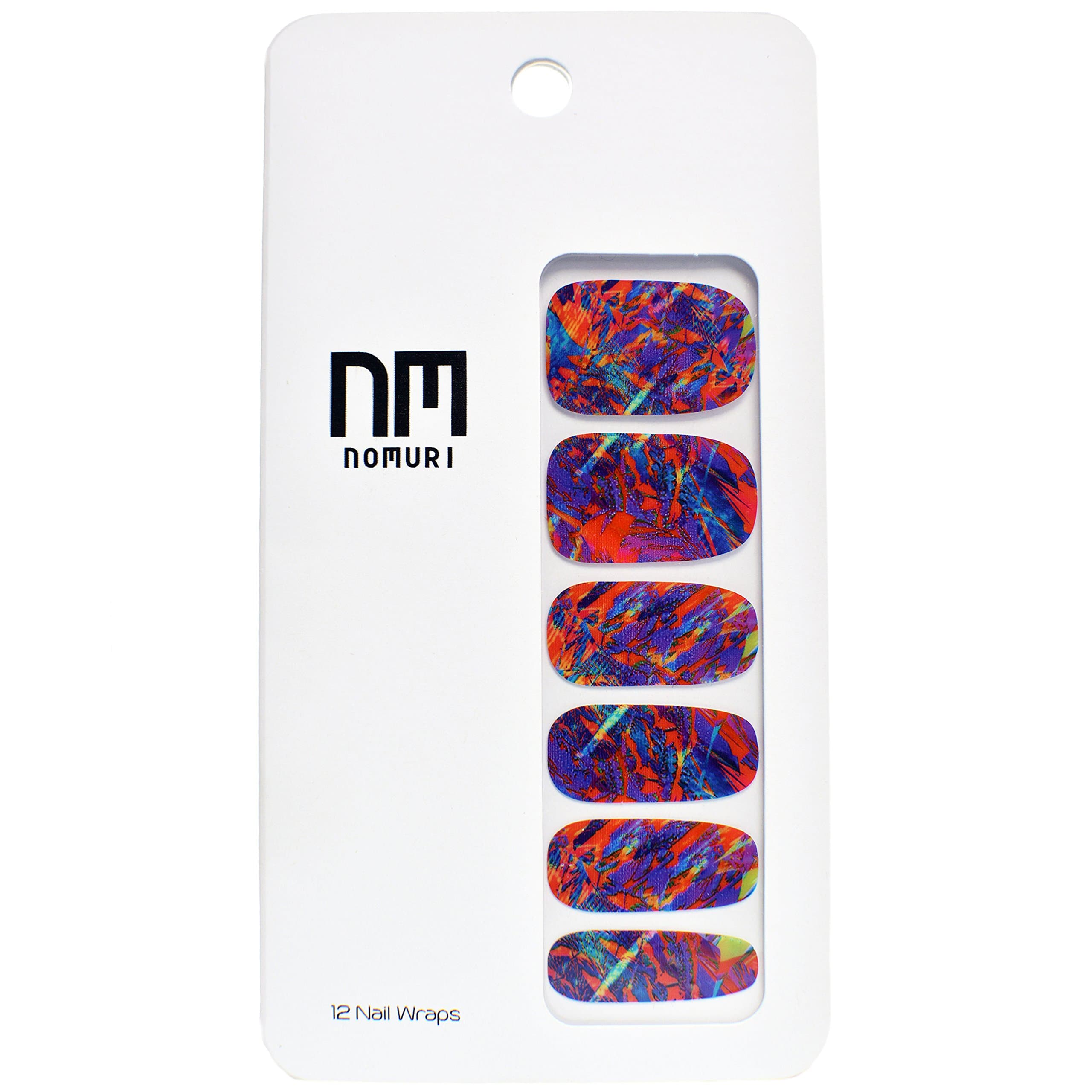 Nomuri Nail Wraps Blue Tiger! Easy Application, Long-Lasting, Phthalate Free, Color Lacquer Fingernail Nail Polish Strips and Art for Beauty, Fashion, Makeup and Nails Manicure (1, Blue Tiger)