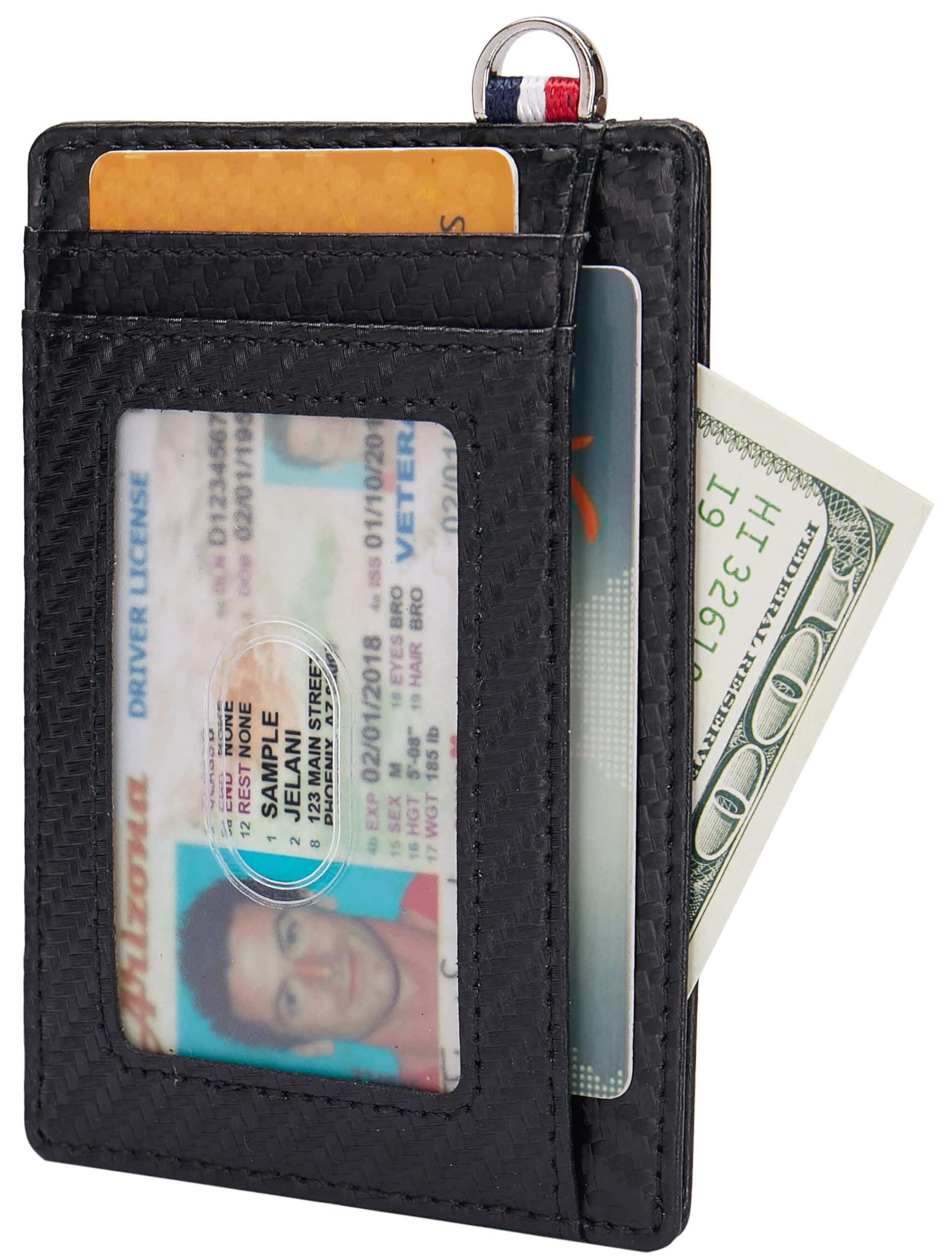 Slim Minimalist Front Pocket Wallet, Travel RFID Blocking Small Leather Thin Wallet, Credit Card Holder for Men and Women