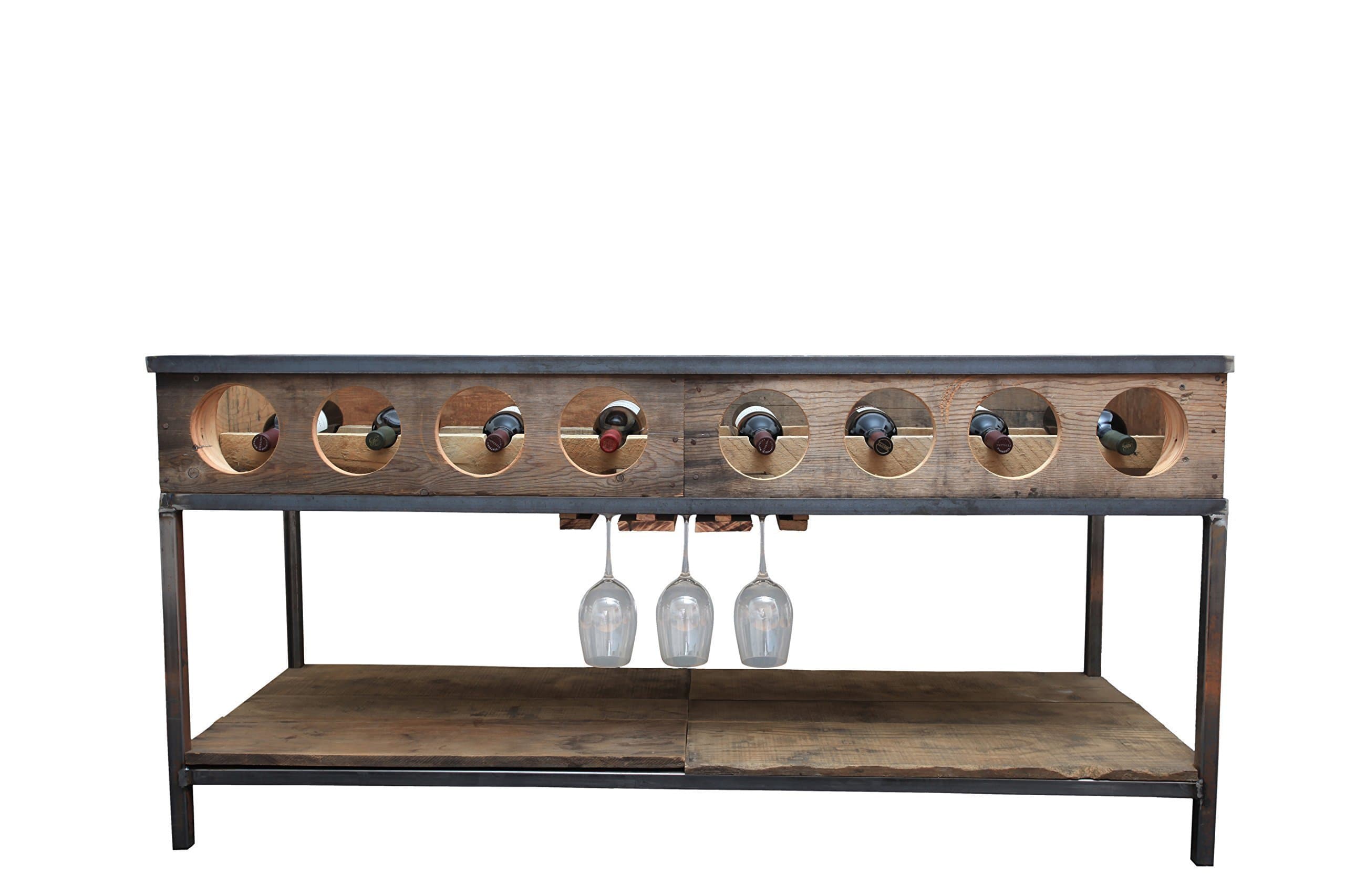 custom winerack console table