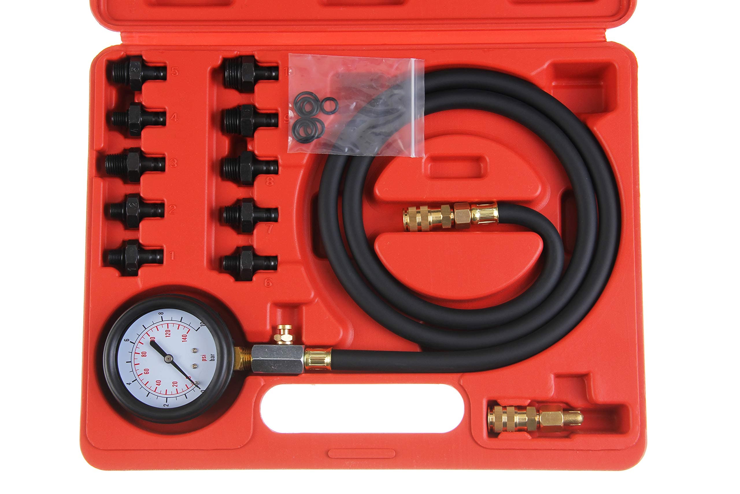 Mechanical Oil Pressure Gauge Kit Compression Tester - Professional Engine Compression Testing Kit or Gauge Oil Pressure