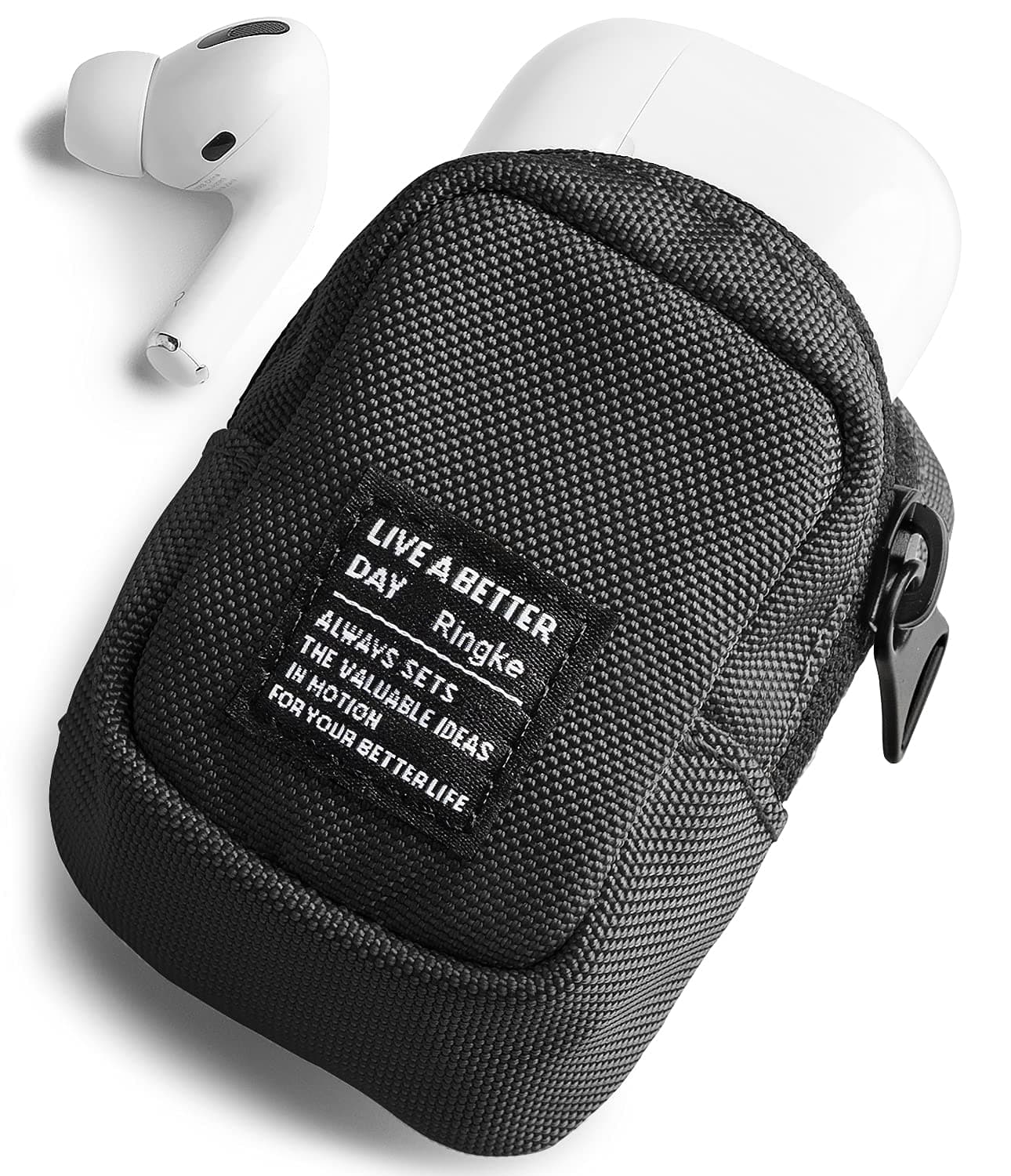 Mini Pouch Block, Small Bag for Universal Wireless Ear Buds, Durable Waterproof Keychain Backpack Accessories for AirPods Pro 3 & 2 & 1, AirPods 4 & 3 & 2 & 1 Case