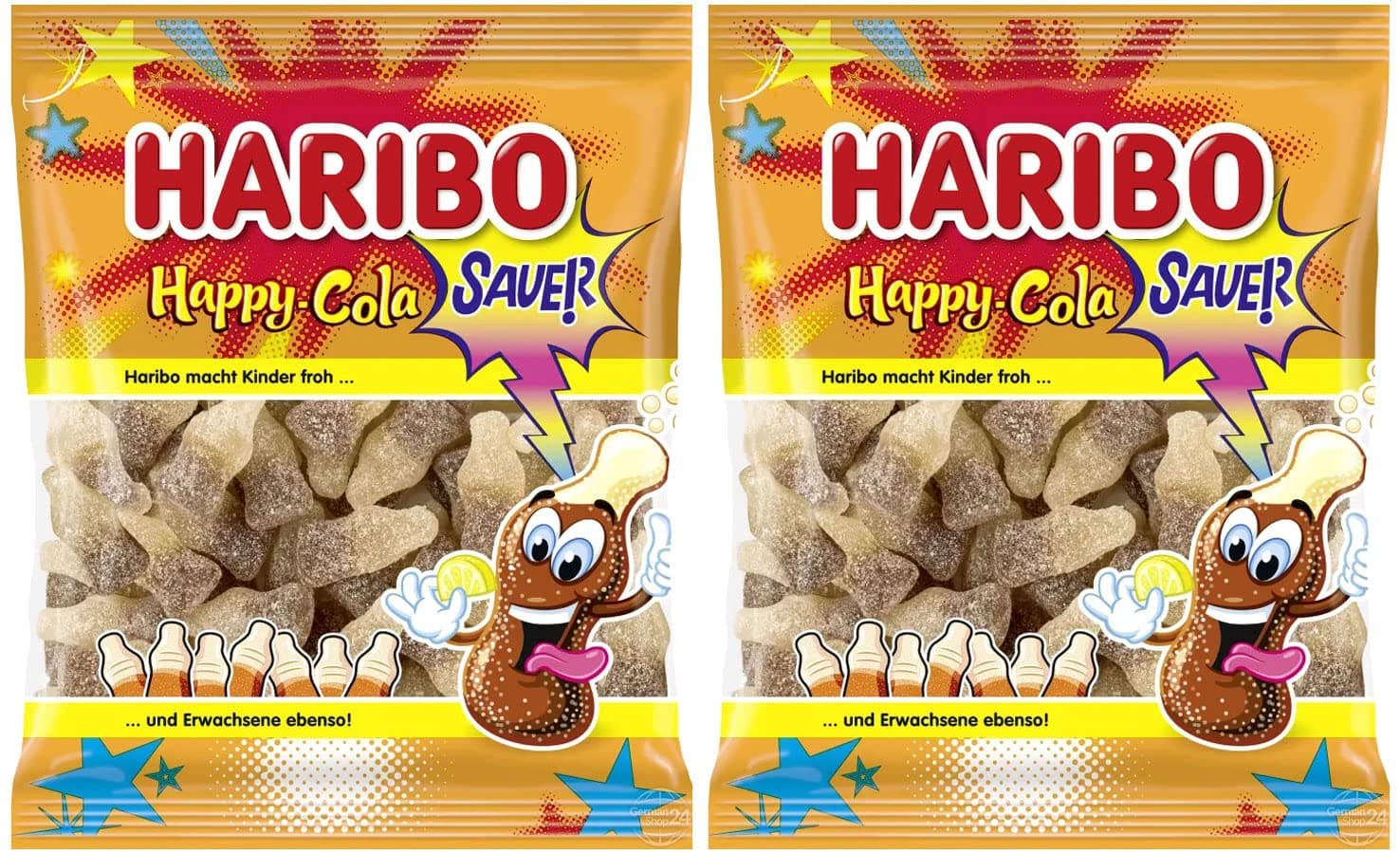 Happy-Cola Sauer (Sour) Gummy Candy 2-Pack (2 x 175g)