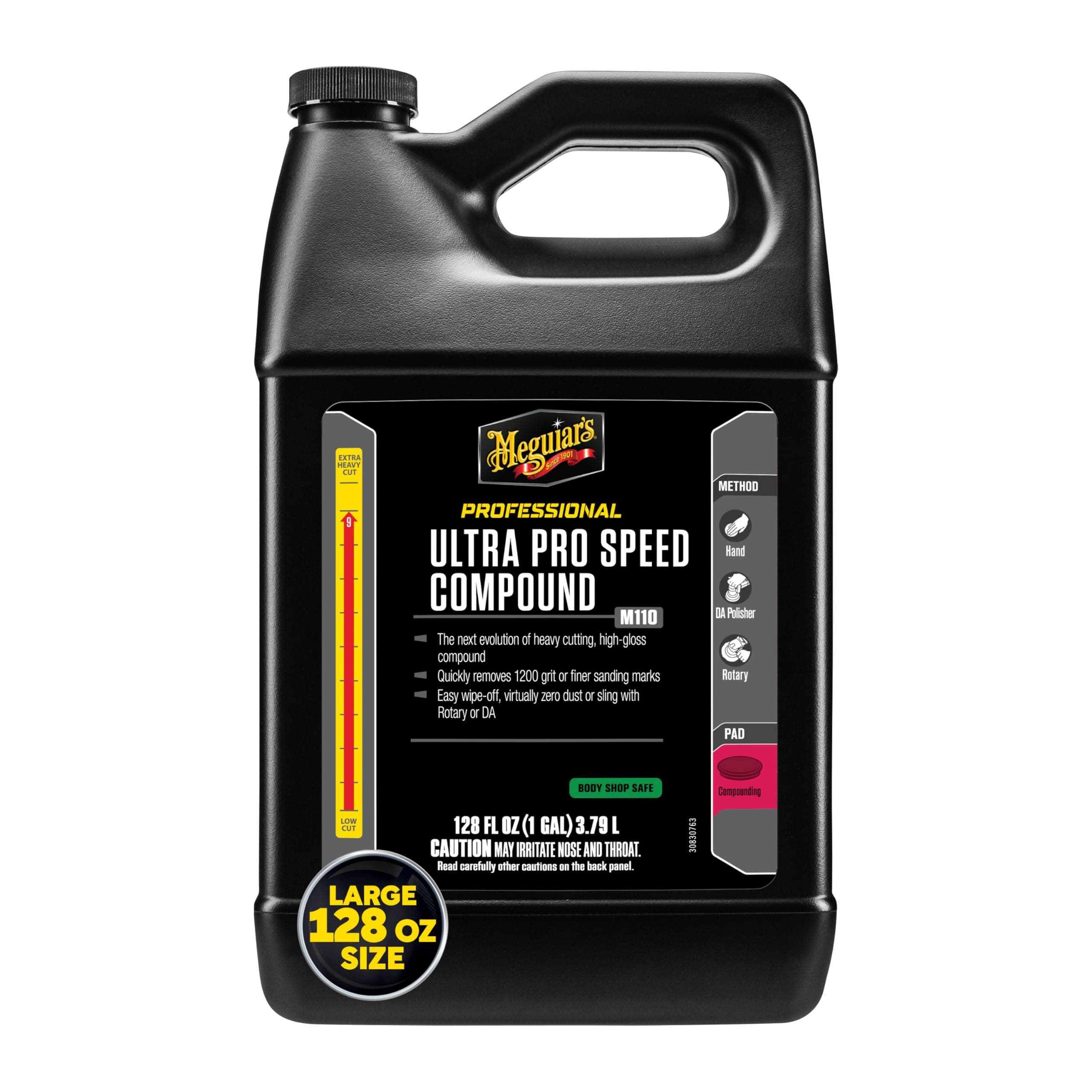 Professional Ultra Pro Speed Compound M11001 - Pro Paint Correction Compound, Fast and Even Cut for a High Gloss Finish - Incredible Results by DA Polisher or Rotary, 128 Oz, 1 Gallon