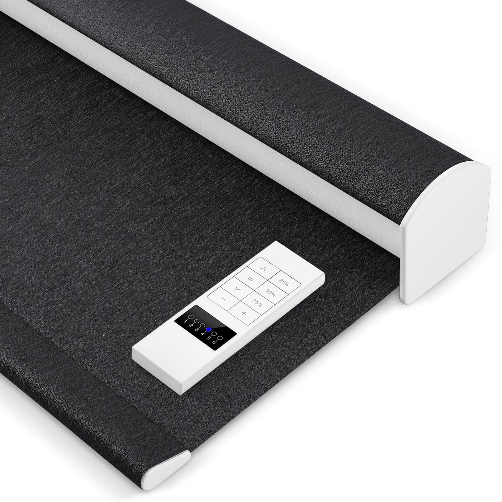 Zshine Motorized Blackout Window Blinds Customize Width (23-95 Inches) Remote Control Wireless and Rechargeable Roller Shades Blinds for Windows, Home, Office, Hotel, Club, Restaurant(82164F)