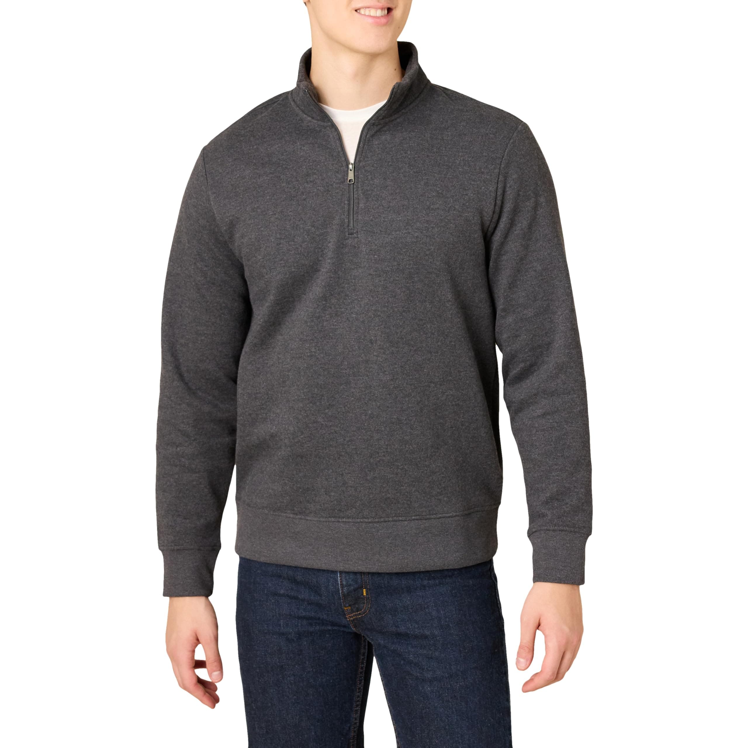 Men's Long-Sleeve Quarter-Zip Pullover Fleece Sweatshirt