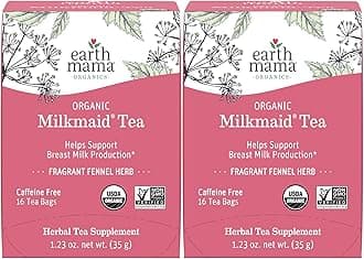 Organic Milkmaid Tea - 32 Teabags - Lactation Support Herbal Tea - Breastfeeding Essentials - Caffeine Free & Non-GMO Project Verified
