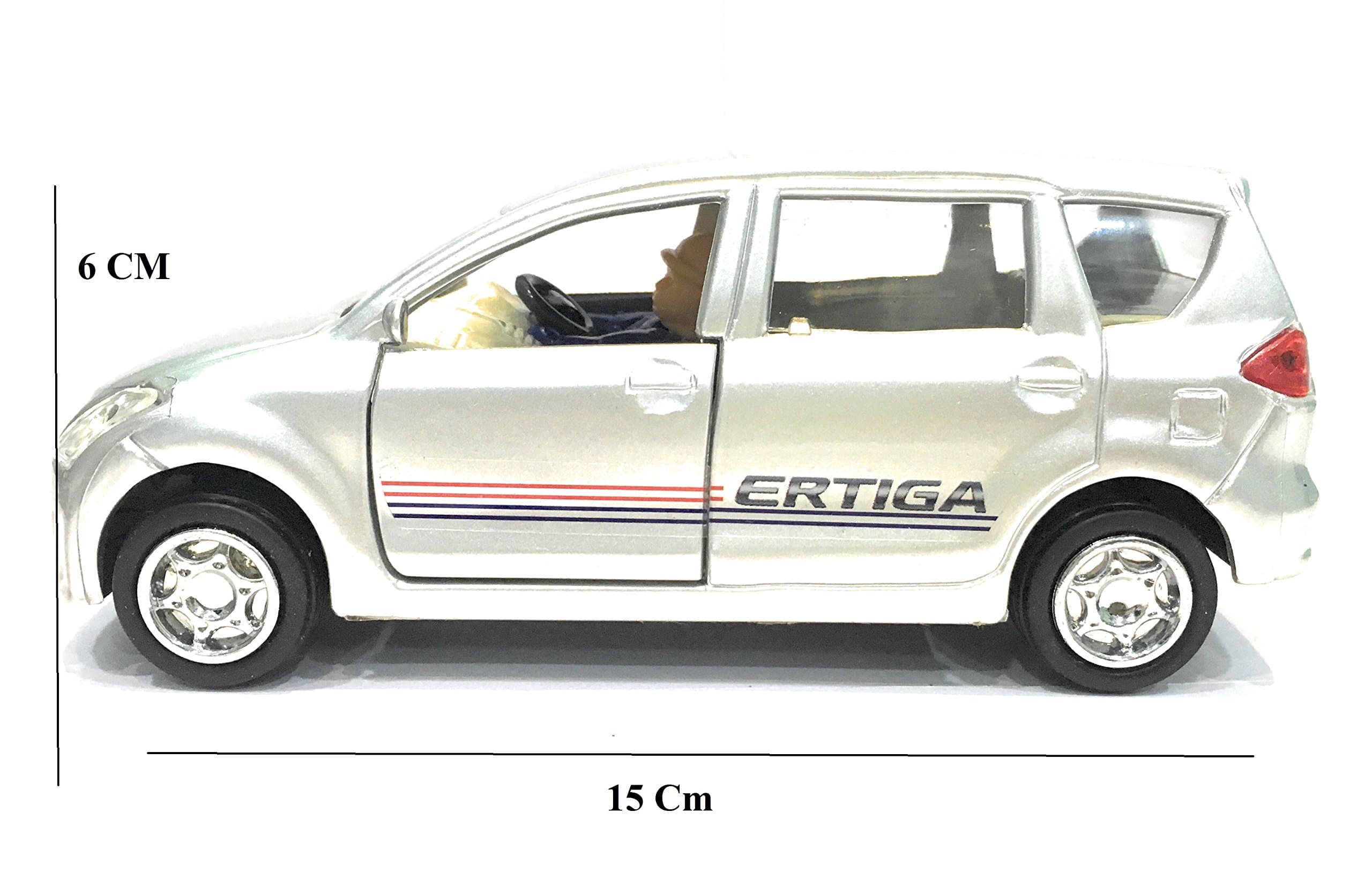 Shinsei Maruti Ertiga Car Pull Back Action Door Openable Miniature Toy (Silver)