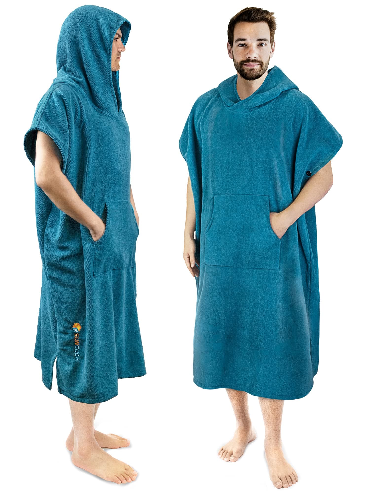 SUN CUBE Surf Poncho Changing Robe with Hood | Quick Dry Microfiber Polyester Changing Towel