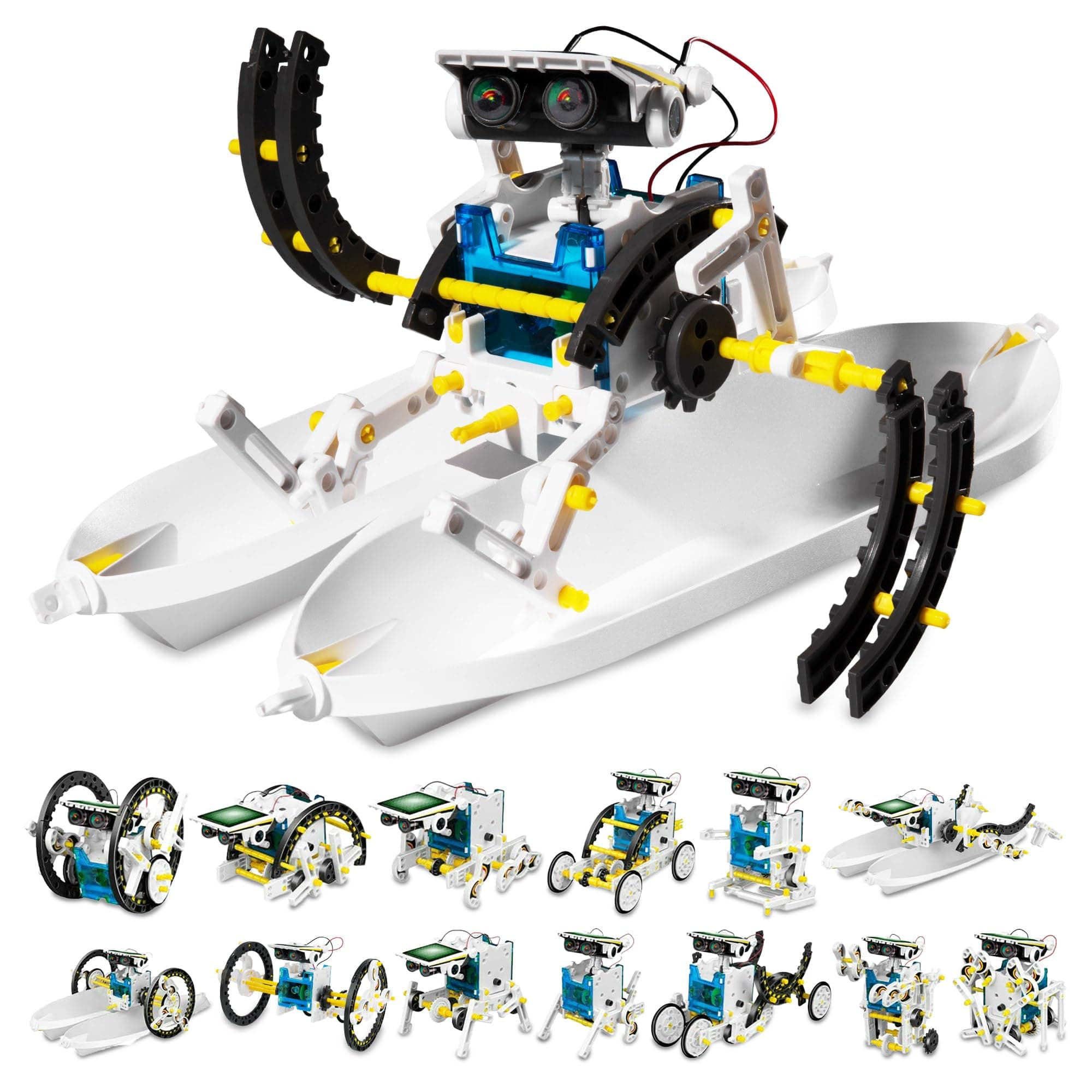 Elenco Teach Tech SolarBot.14, Transforming Solar Robot Kit, STEM Learning Toys for Kids 10+