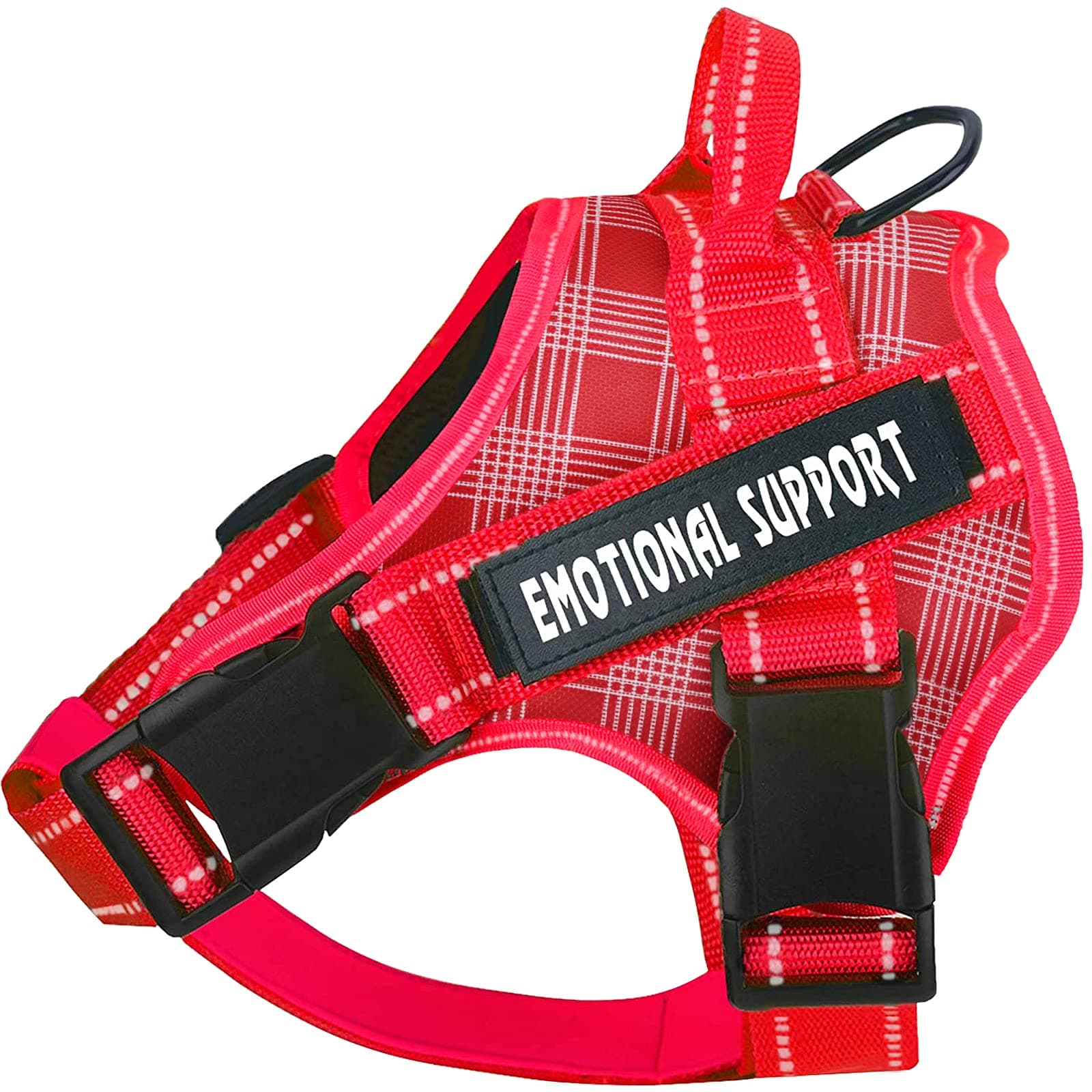 VOOPET Service Dog Harness, No-Pull Emotional Support Pet Vest Harness, Reflective Breathable and Adjustable Pet Halters for Small Medium & Large Dogs (with 4 PCS Removeable Tags)
