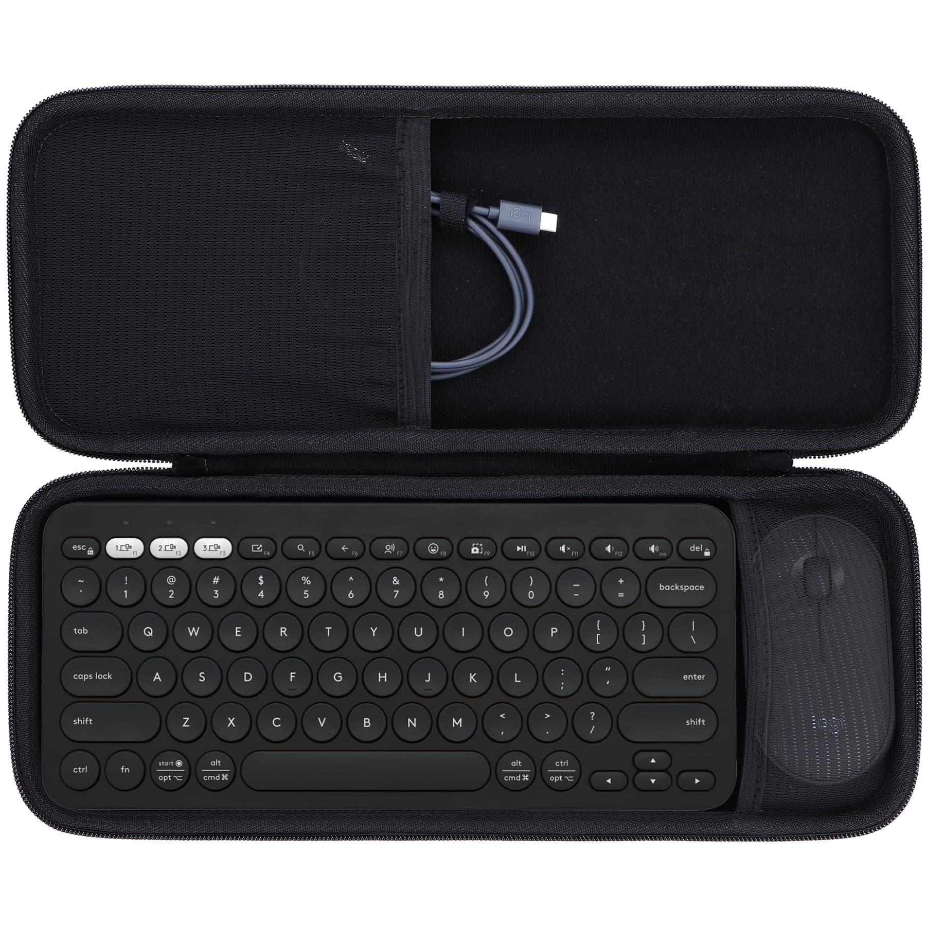 Lebakort Hard Carry Case Compatible with Logitech Pebble Keys 2 Combo K380s K380 Wireless Keyboard + M350 Pebble Mouse Combo (Black Case)