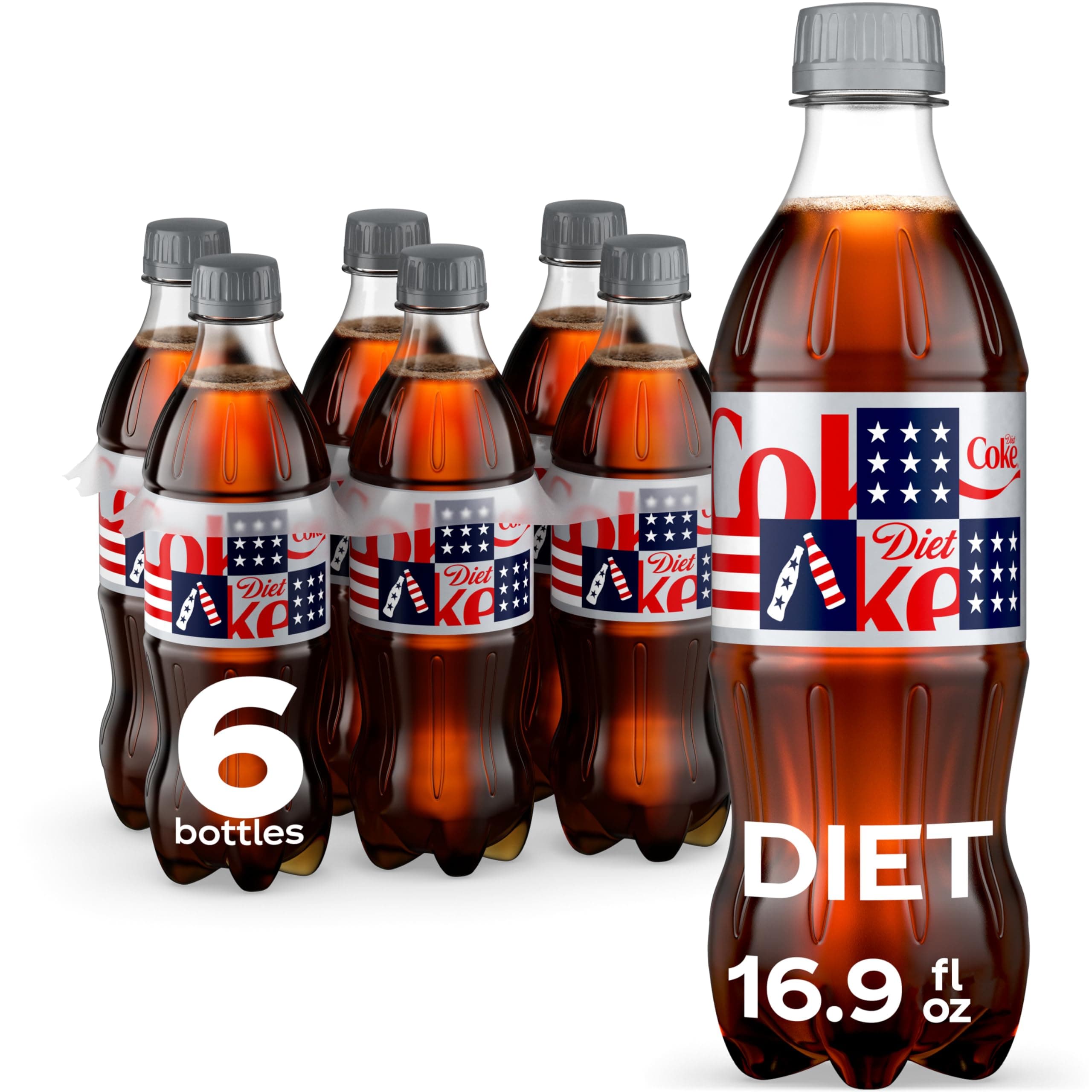 Diet Coke Diet Soda, 16.9 fl oz Bottles, 6 Pack - Cola Soft Drinks