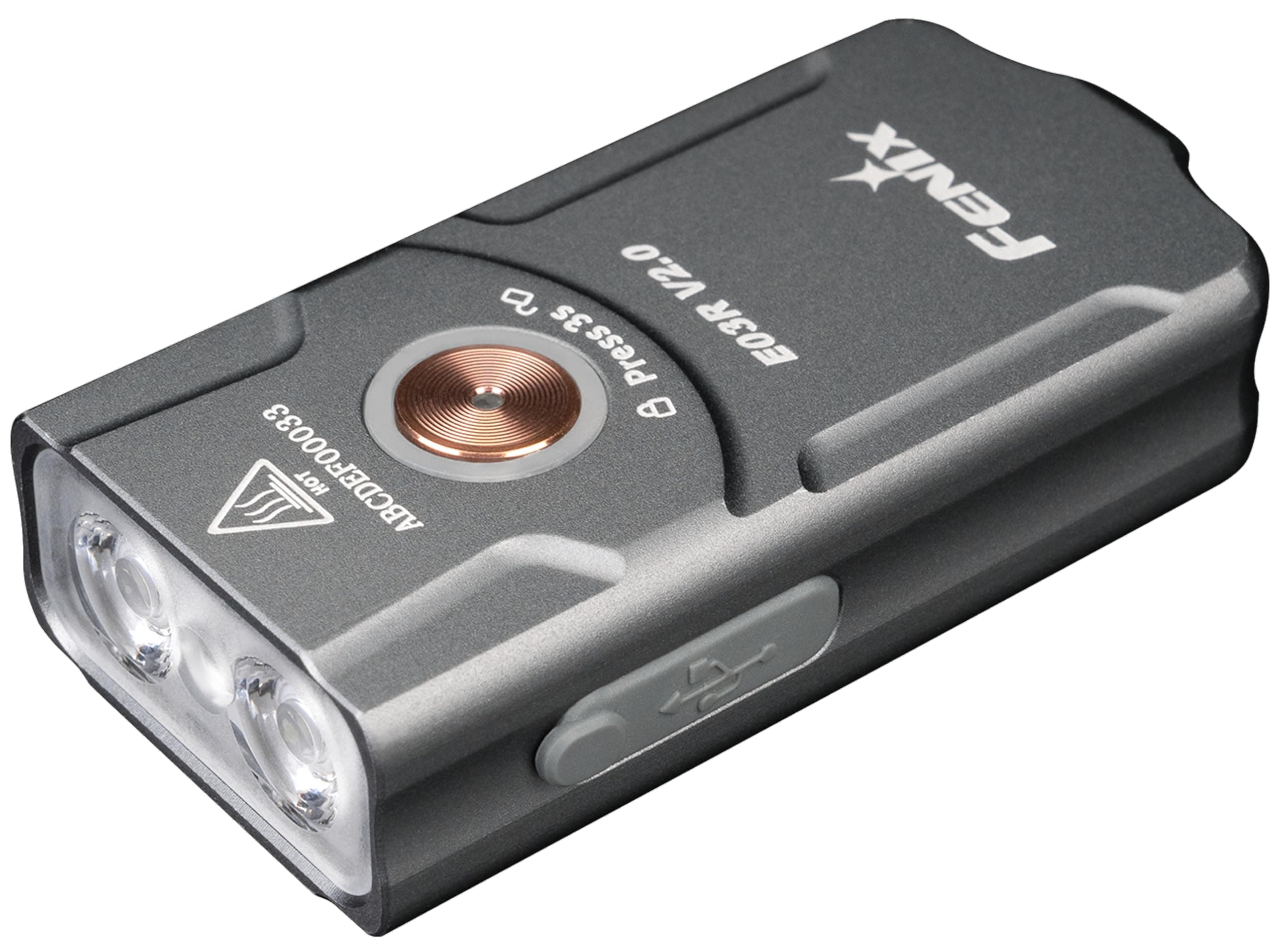 E03R v2.0 Keychain Flashlight, Grey, 500 Lumen Bright USB-C Rechargeable EDC with Red LED (Gunmetal Grey)