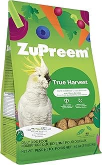 Natural Bird Food, Bird Feed Pellets for Amazons, Cockatoos & Macaws, ZuPreem Core Nutrition, Made in USA, Added Vitamins, Cockatoo Food, Macaw Feed, (Large, 3 lb Bag)