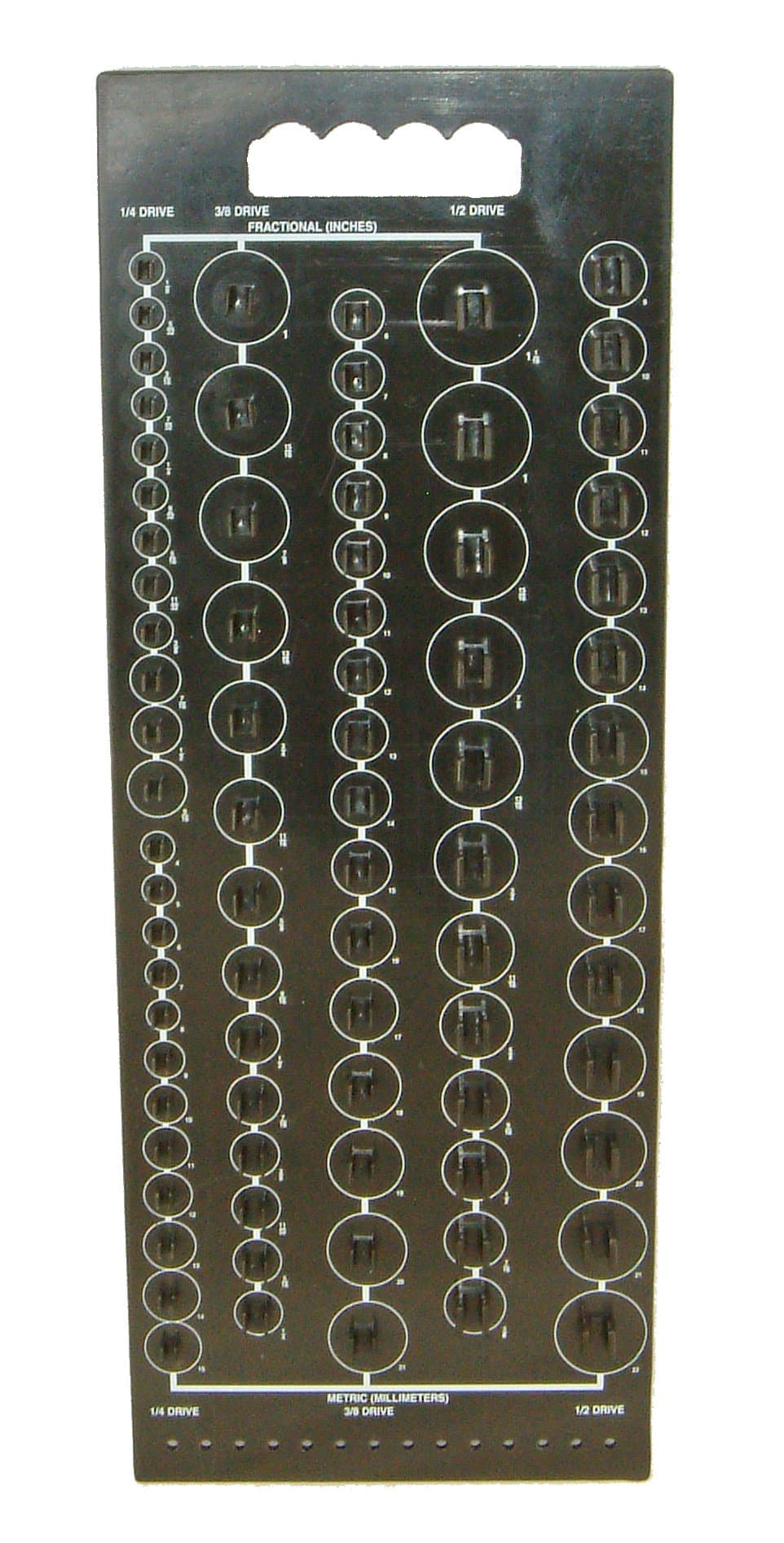 Protoco 7211 Socket Organizer Board Holds 80 Sockets 7.5-Inch x 20-Inch, 1/4-Inch x 3/8-Inch x 1/2-Inch