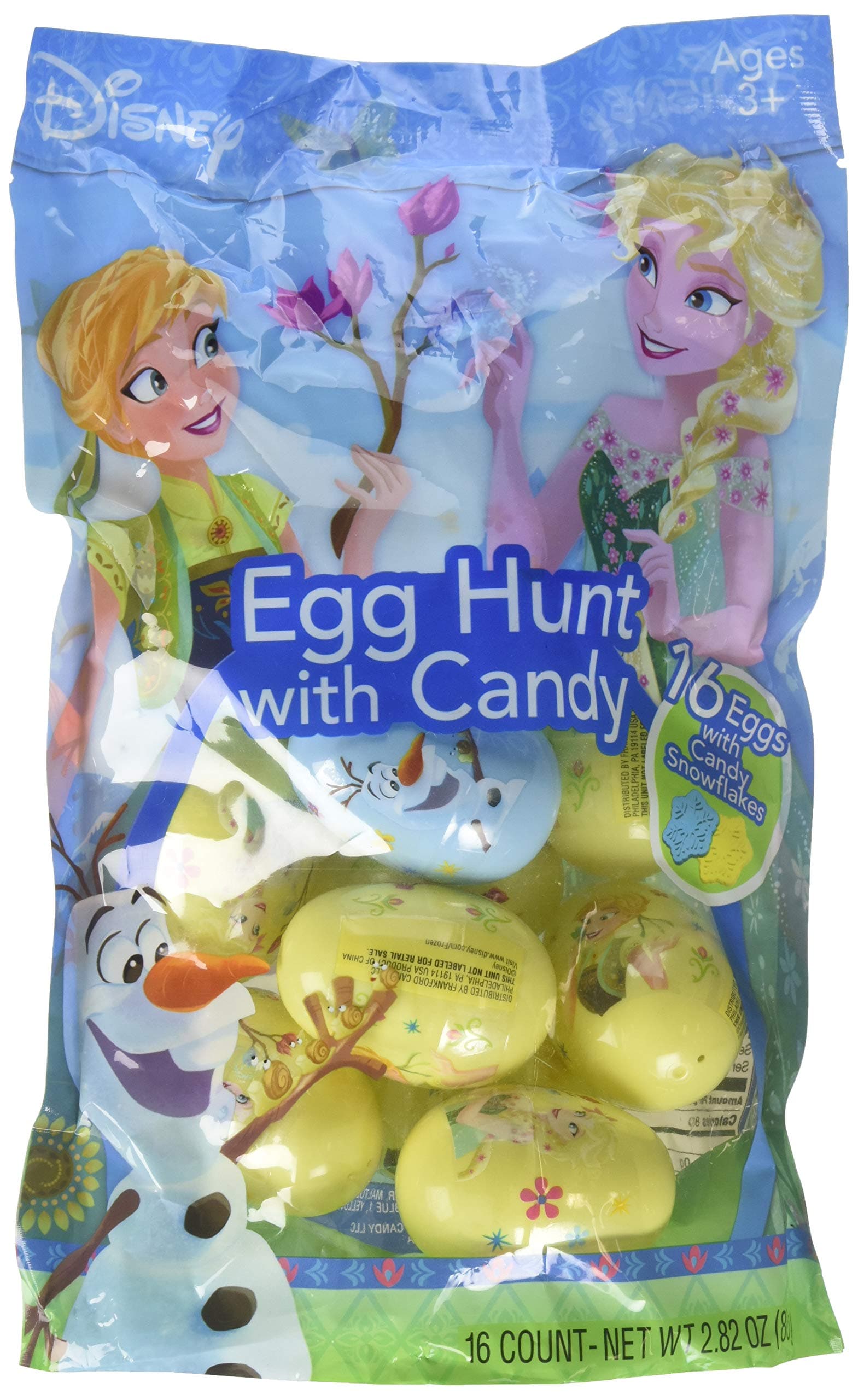 Disney Frozen Princess Easter Eggs with Candy for Egg Hunts, 16 Count