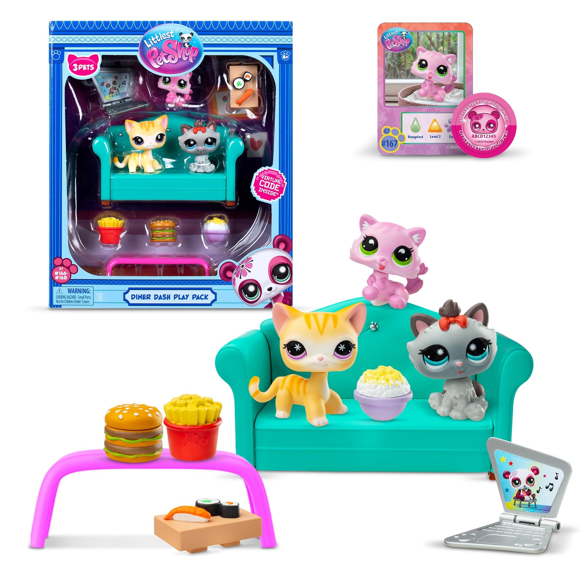 Diner Dash Play Pack, Gen 7 Authentic LPS Bobble Head Toy Figure, Collectible Toy Animal, Ages 4+