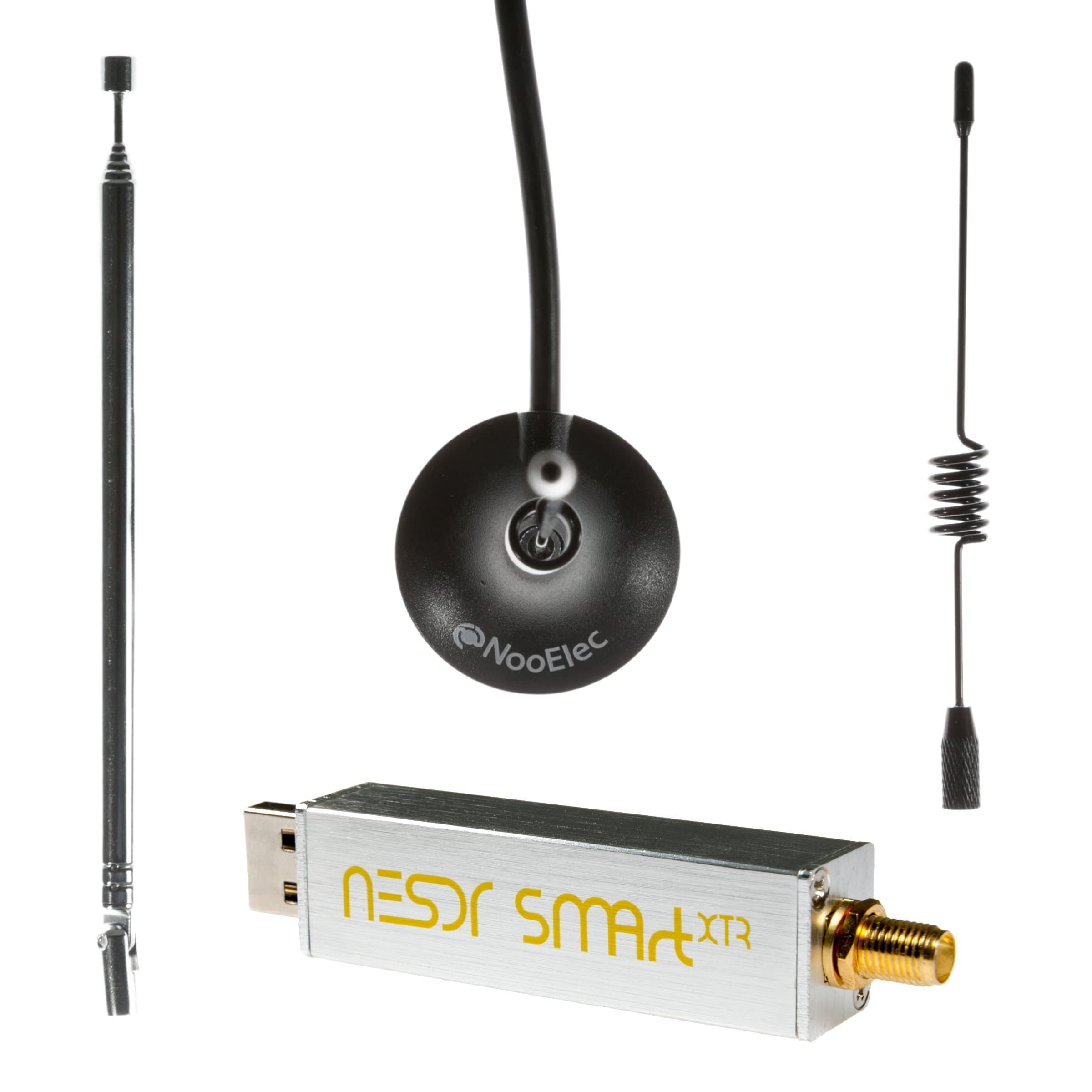 NESDR SMArt XTR Bundle - Premium RTL-SDR w/Extended Tuning Range, Aluminum Enclosure, 0.5PPM TCXO, SMA Input & 3 Antennas. RTL2832U & E4000-Based Software Defined Radio