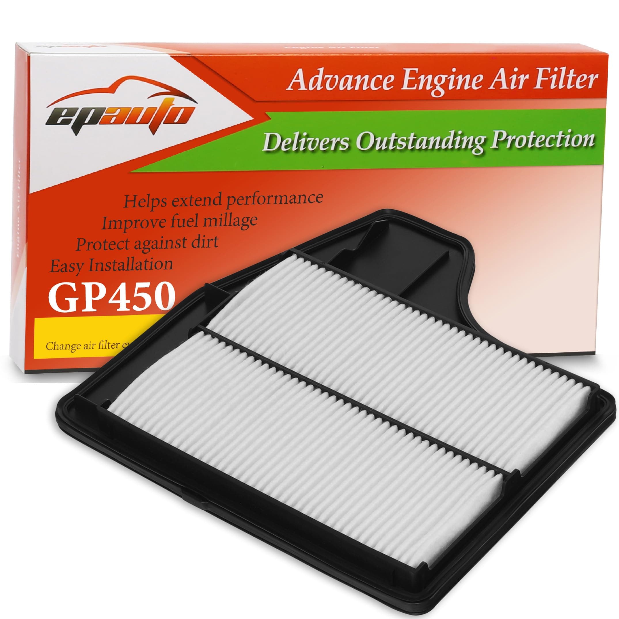 EPAuto GP450 (CA11450) Engine Air Filter, Replacement for Nissan Altima L4 Sedan (2013–2018) – Rigid Panel Air Intake Filter for 2.5L 4-Cylinder Engine