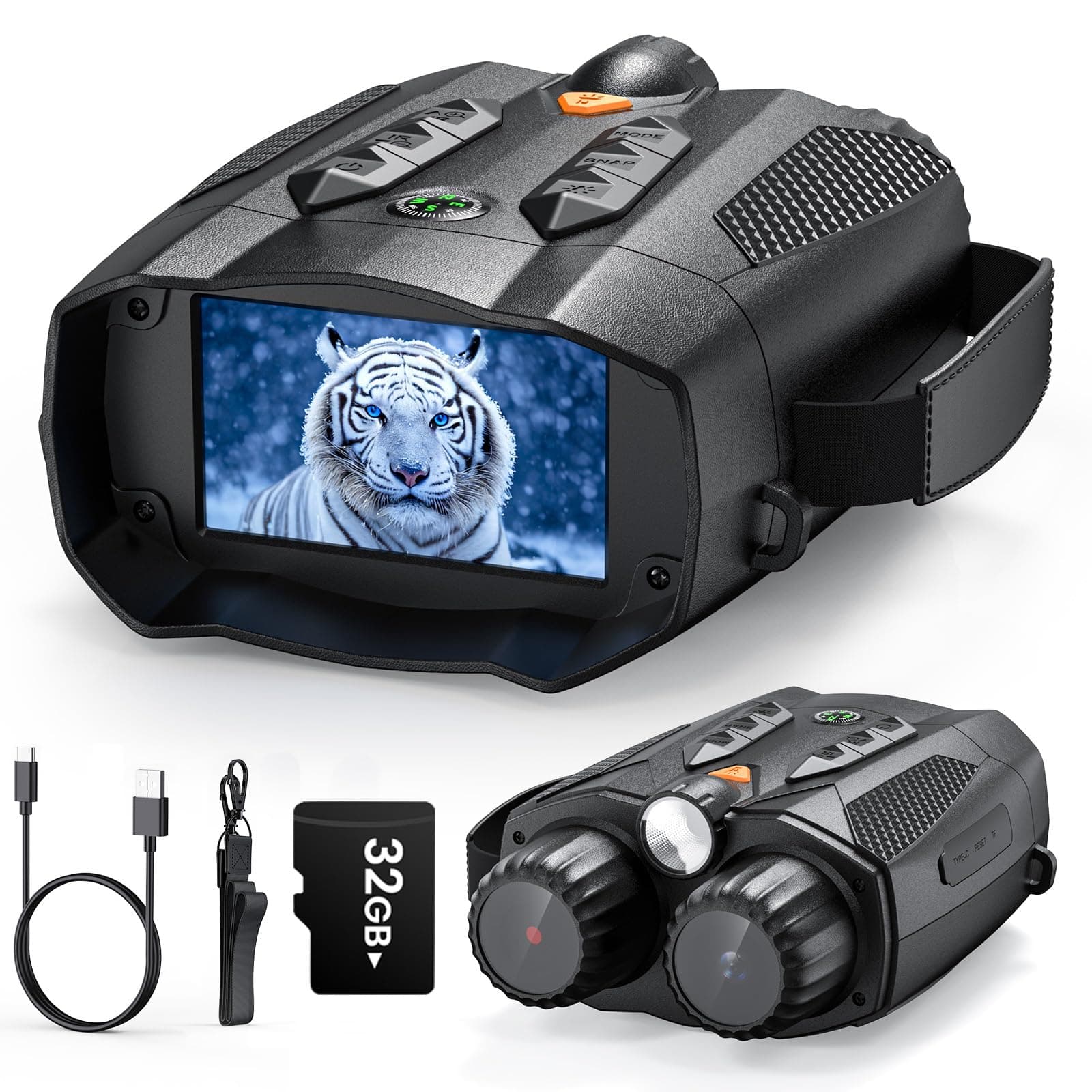 Night Vision Goggles - 4K Night Vision Binoculars with 875 Yards Range,48MP,3 Inch Display,10X Digital Zoom,7-Level IR,32GB Card,5000mAh Battery,Gift&Cool Gadgets for Hunting