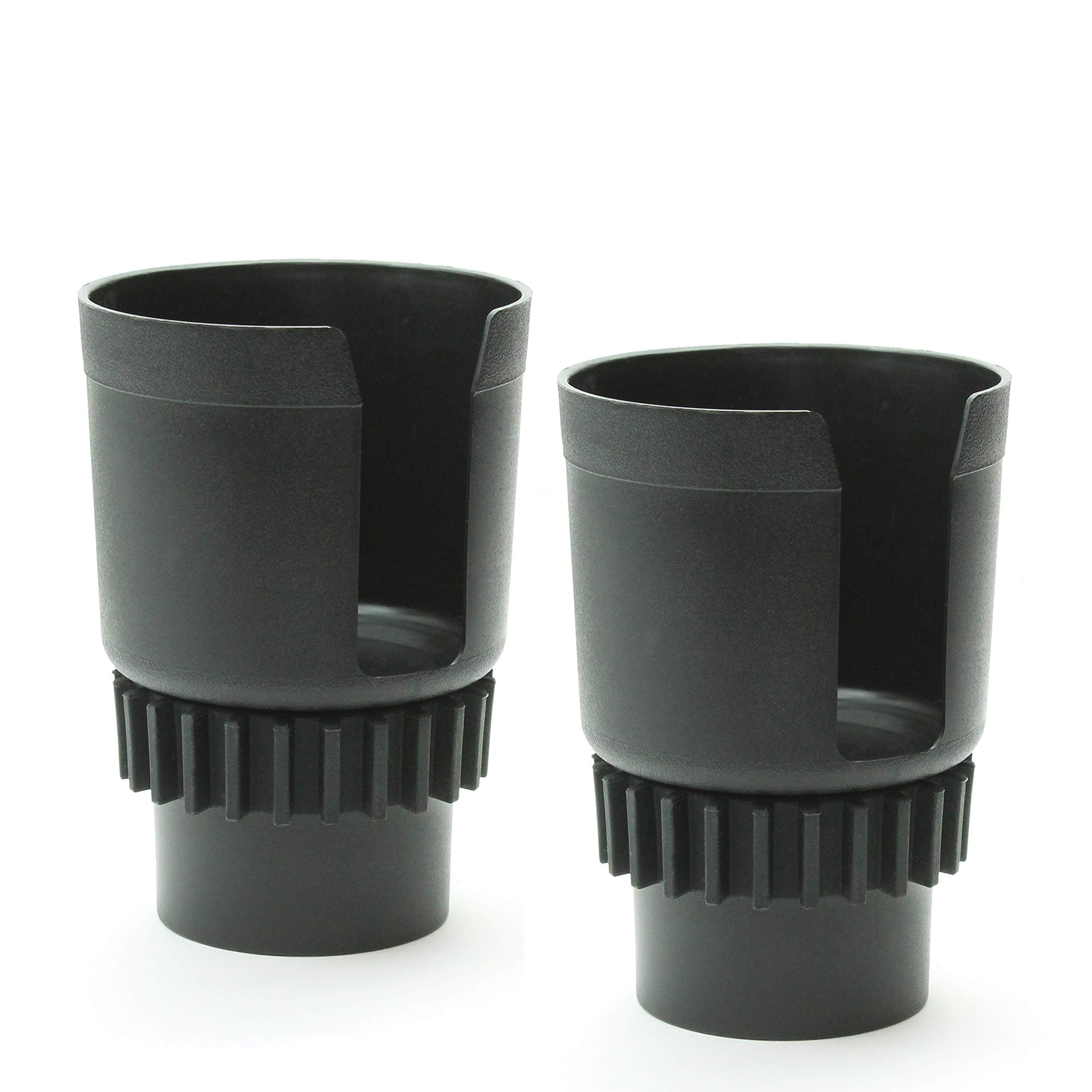 Gadjit Cup Keeper 2.0 (2 PK) Cup Holder Adapter w/Adjustable Base for Hydro Flasks 18 21 24 oz, Yeti Tumbler 20 & 30 oz, Coffee & Travel Mugs 28 oz, Fits up to 3.25" diameters Black