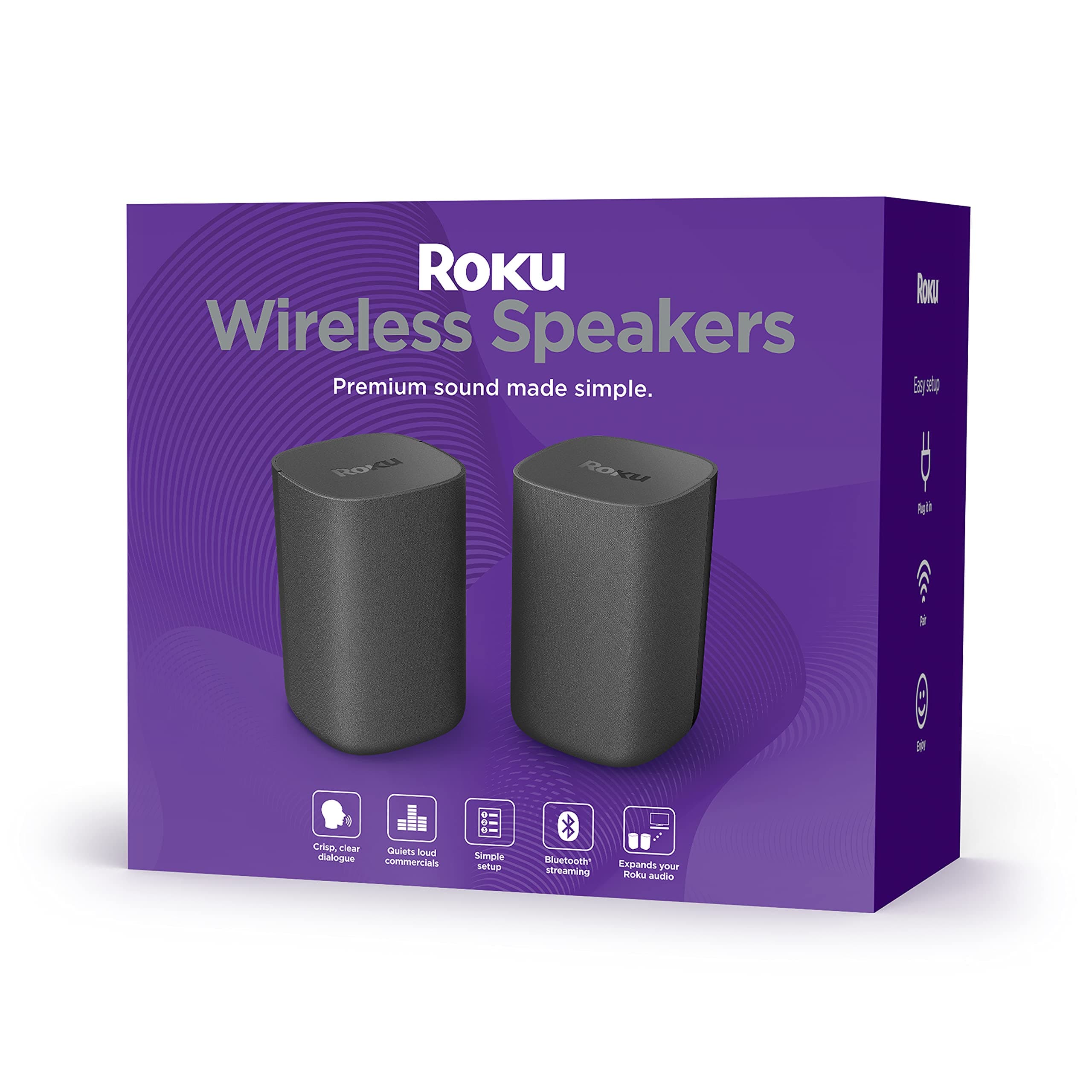 Wireless Speakers (Streambars TV),Black 2 Count (Pack of 1)