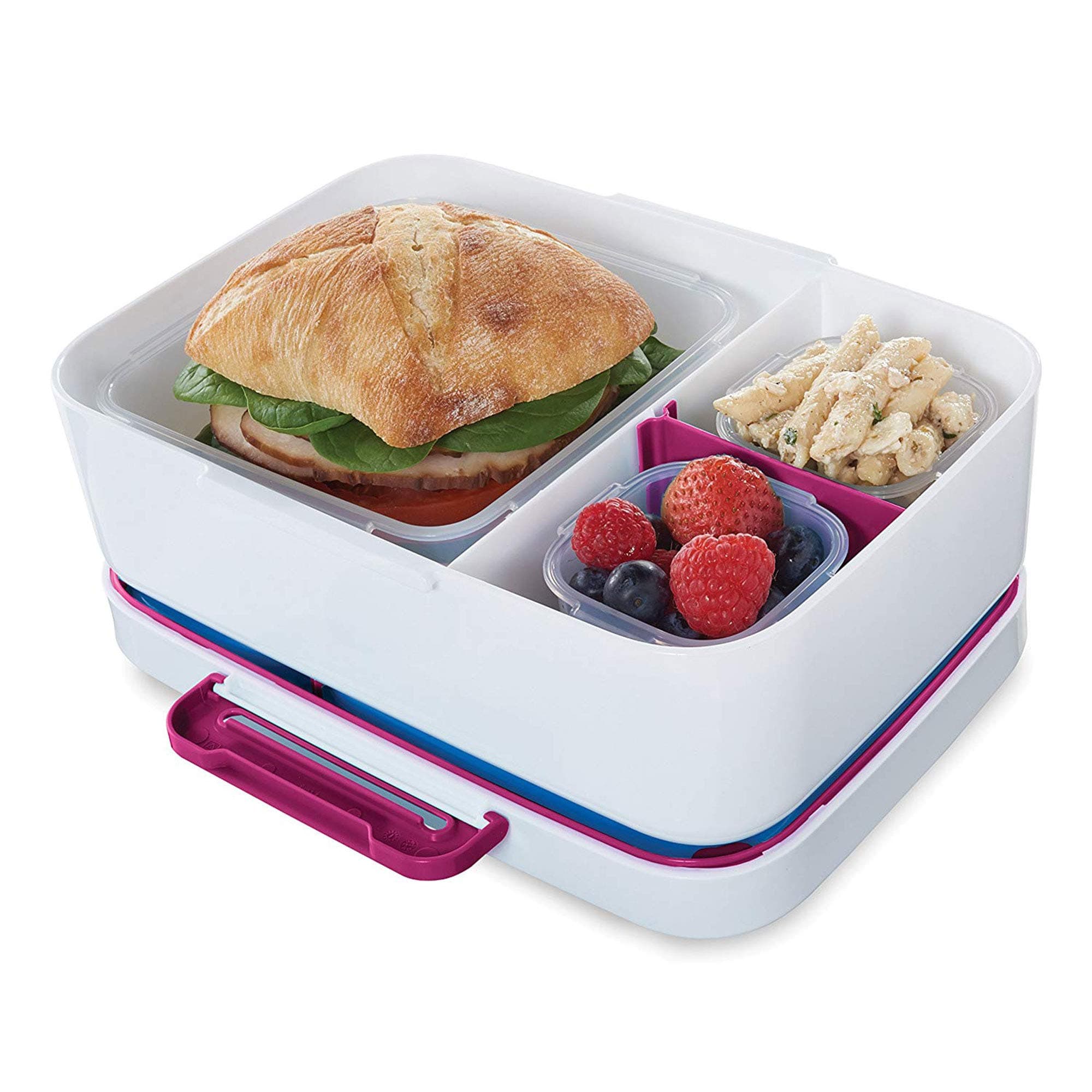 LunchBlox Leak-Proof Entree Lunch Container Kit with Case, Small, Beet Red