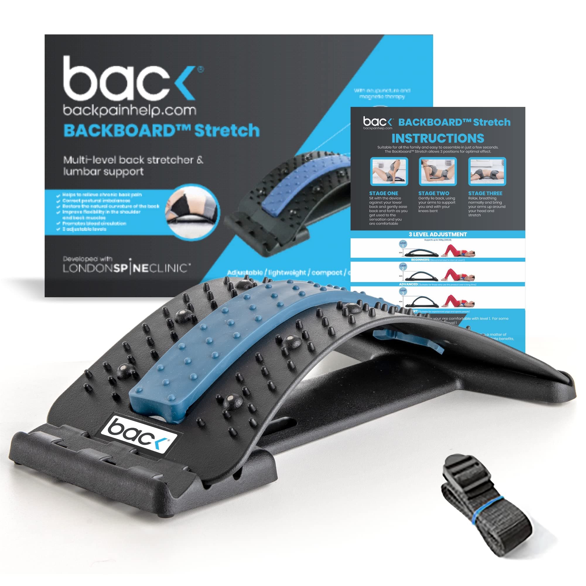 backBackboard Stretch, Multi-Level Spine Stretcher for Relaxation, Posture Corrector, Decompression and Pain Relief for Neck, Shoulders and Sciatica