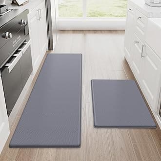StepRite Kitchen Mats, 2 PCS 17.3"×30"+17.3"×47", Grey