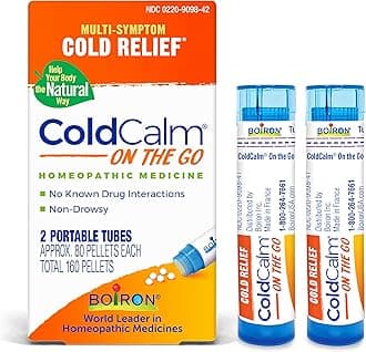 ColdCalm On The Go Cold Relief for Sneezing, Runny Nose, Nasal Congestion, and Sore Throat - 2 Count (160 Pellets)