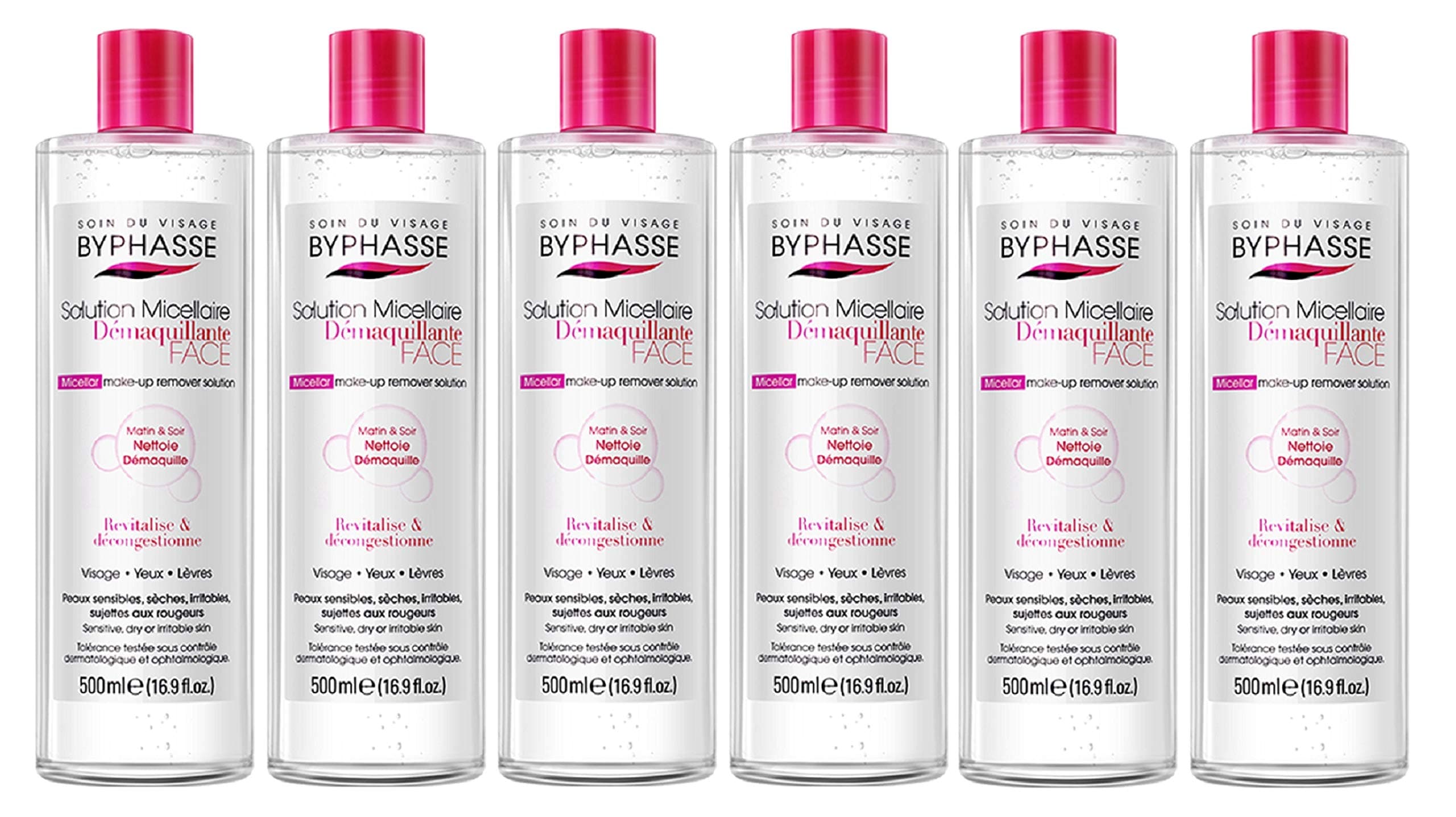 Byphasse Micellar Solution Cleansing Water 500ml 16.9 fl oz 6pack