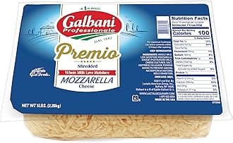 Galbani Professionale Premium Whole Milk Low Moisture Mozzarella Part Skim Low Moisture Cheese Shred Blend, 5 Pound -- 6 per case.