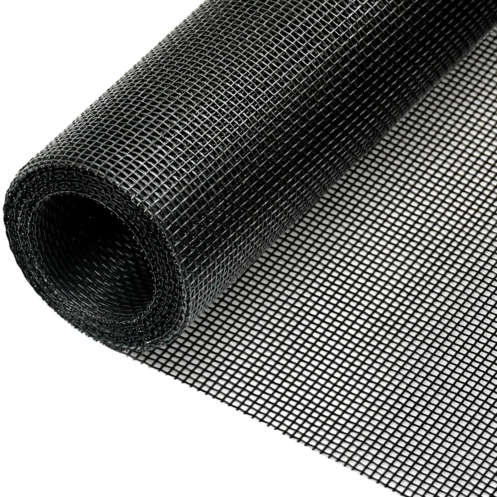 Window Screen Replacement - DIY Custom Adjustable Fiberglass Screen Mesh - Durable Screen Roll for Windows Doors and Patio Screen(39" x 59", Charcoal/Black)