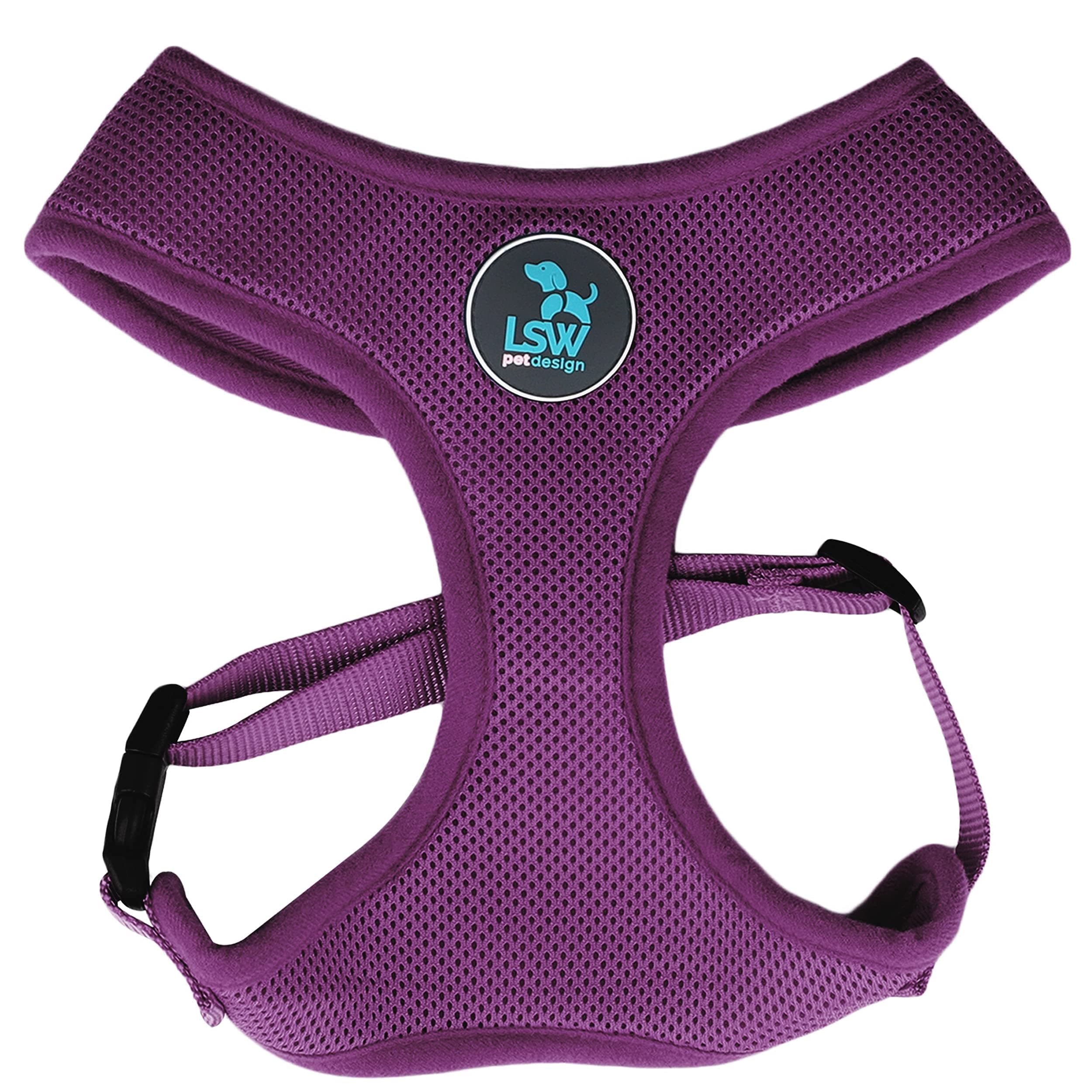 LSW Pet Design No Pull Small Dog Pet Harness Breathable Mesh and Sizes Purple Small