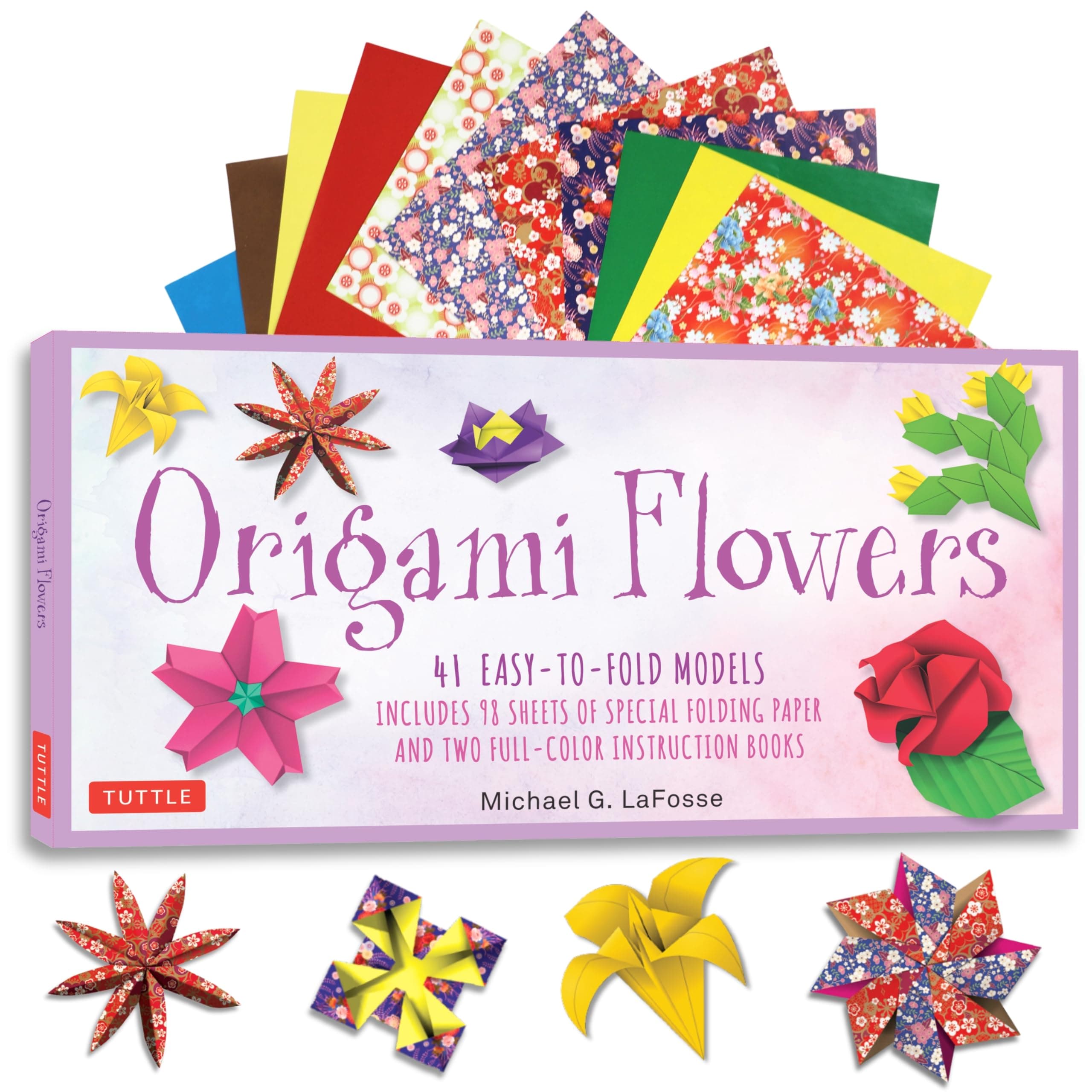 Origami Flowers Kit: 41 Easy-to-fold Models - Includes 98 Sheets of Special Folding Paper (Great for Kids and Adults!)