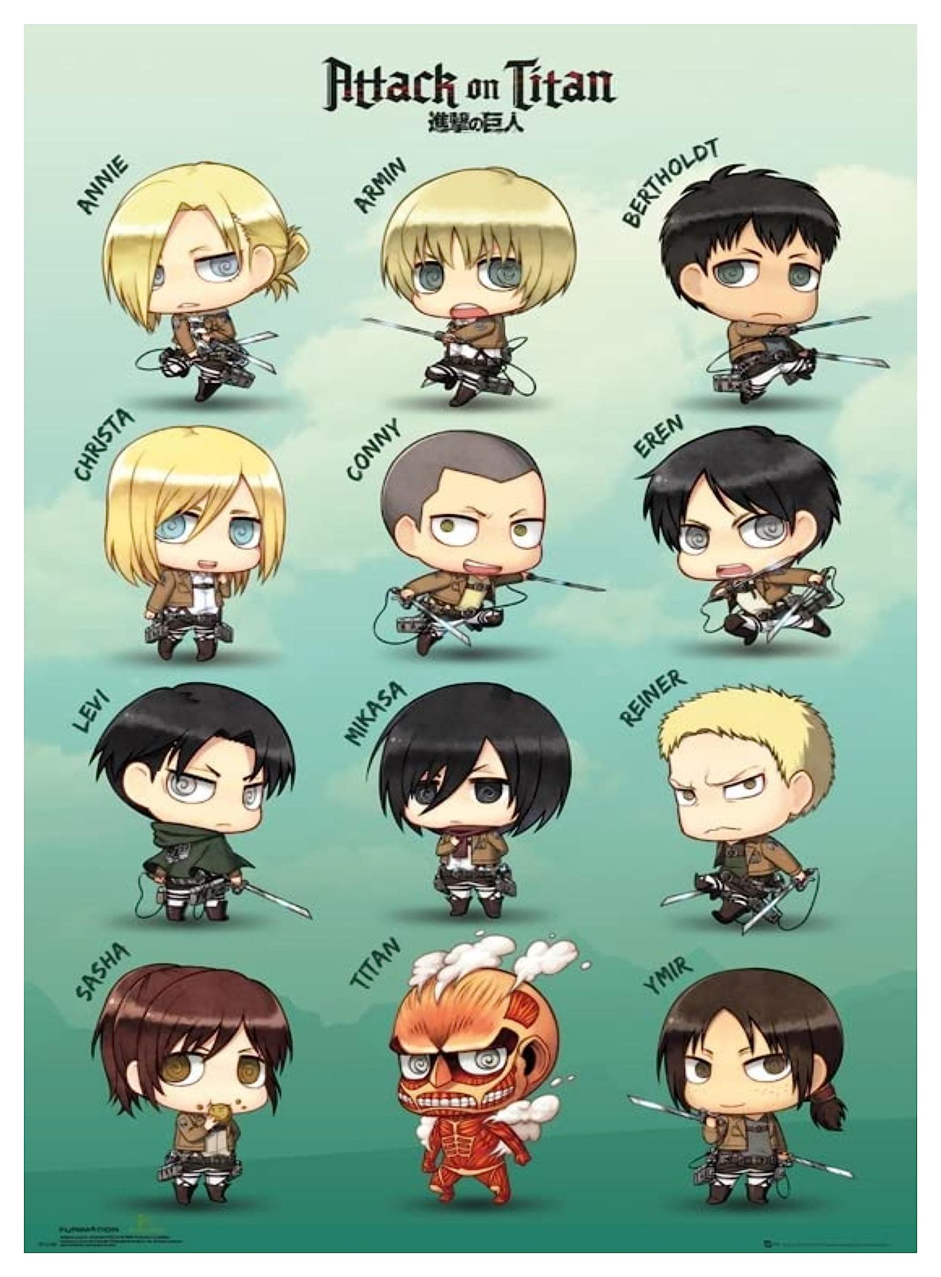 GB eye Attack On Titan Chibi Characters 61 x 91.5cm Maxi Poster