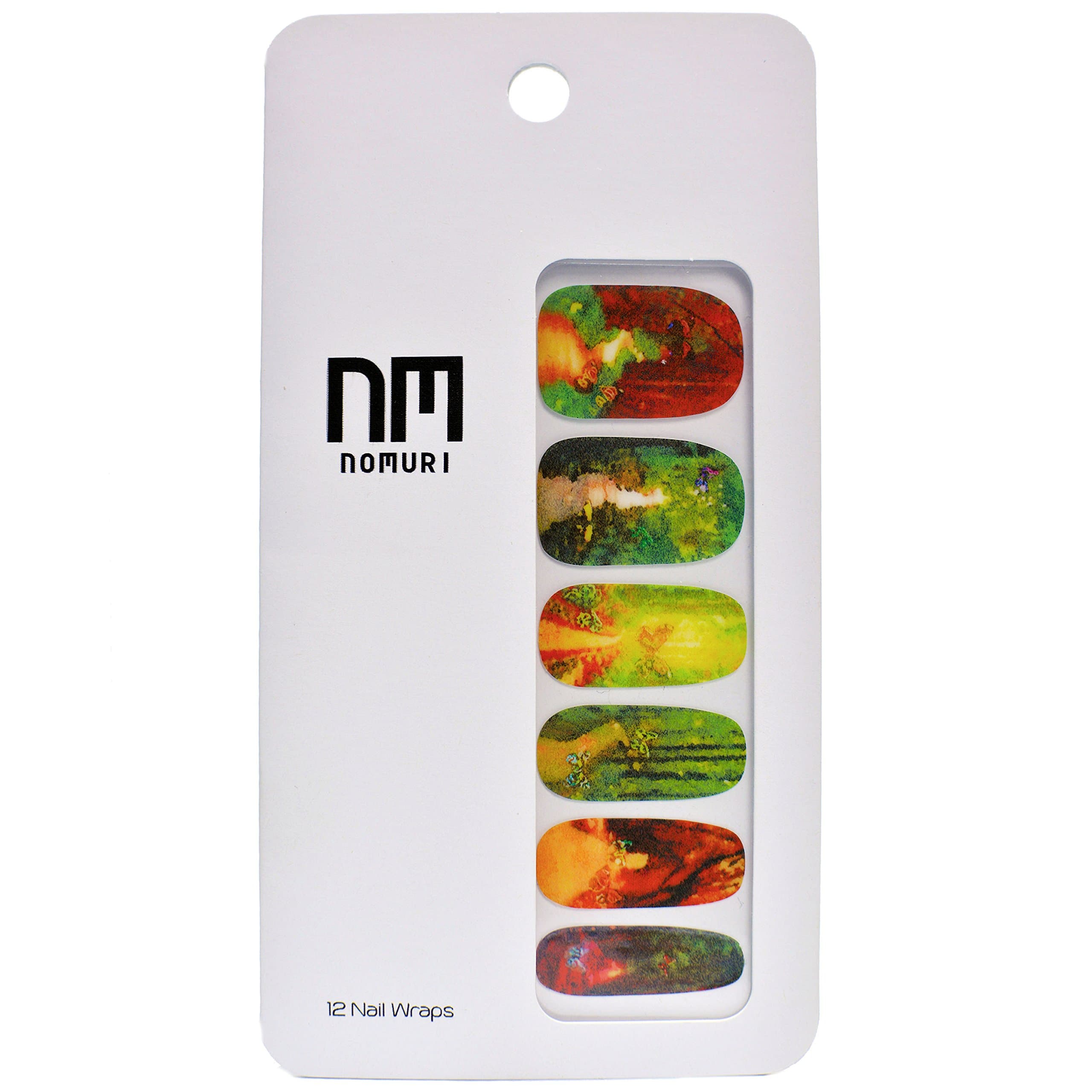 Nomuri Nail Wraps MEANDER! Easy Application, Long-Lasting, Phthalate Free, Color Lacquer Fingernail Nail Polish Strips and Art for Beauty, Fashion, Makeup and Nails Manicure (1, Meander)