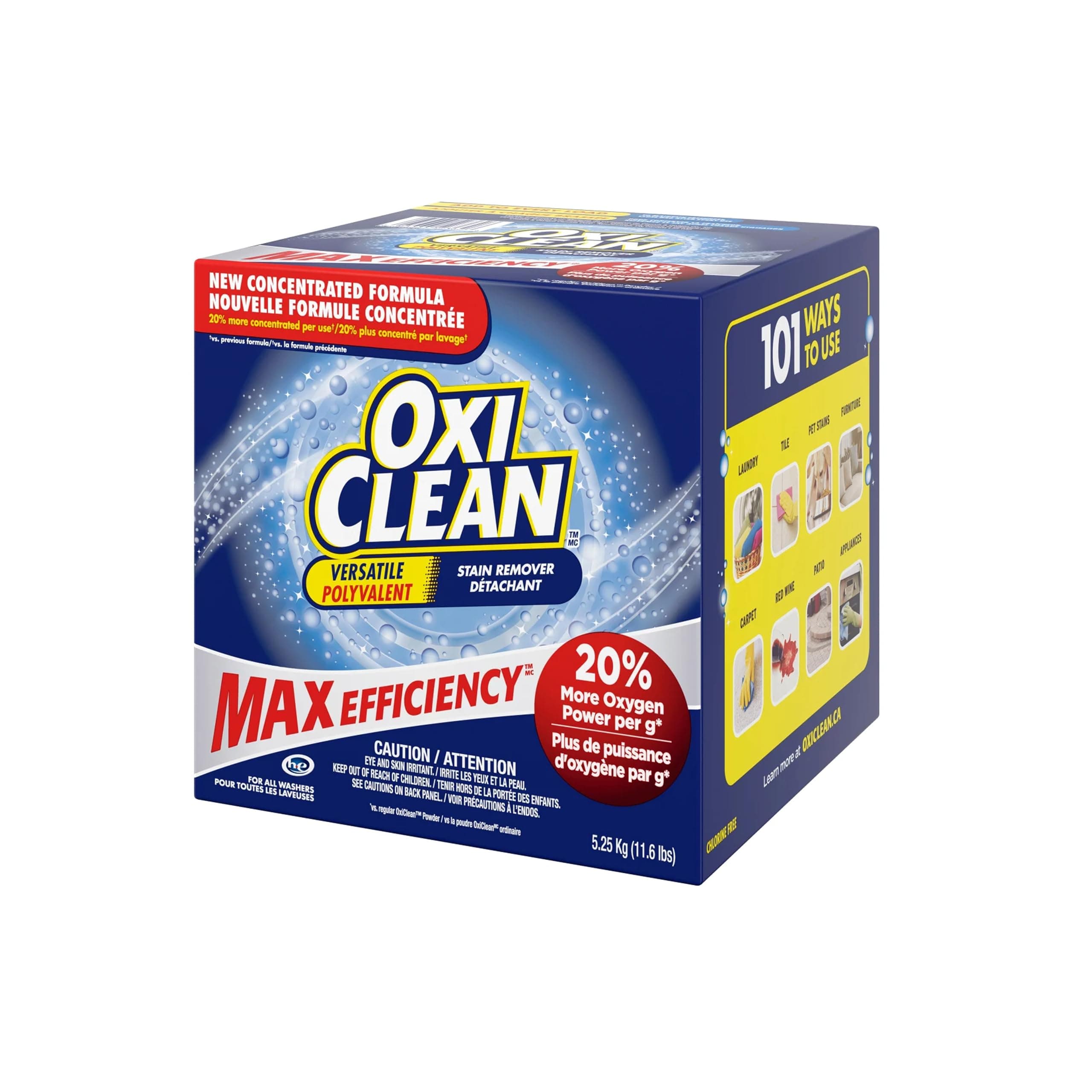 OxiClean Versatile Max Efficiency Stain Remover Powder 5.25Kg - 101 Ways to Use