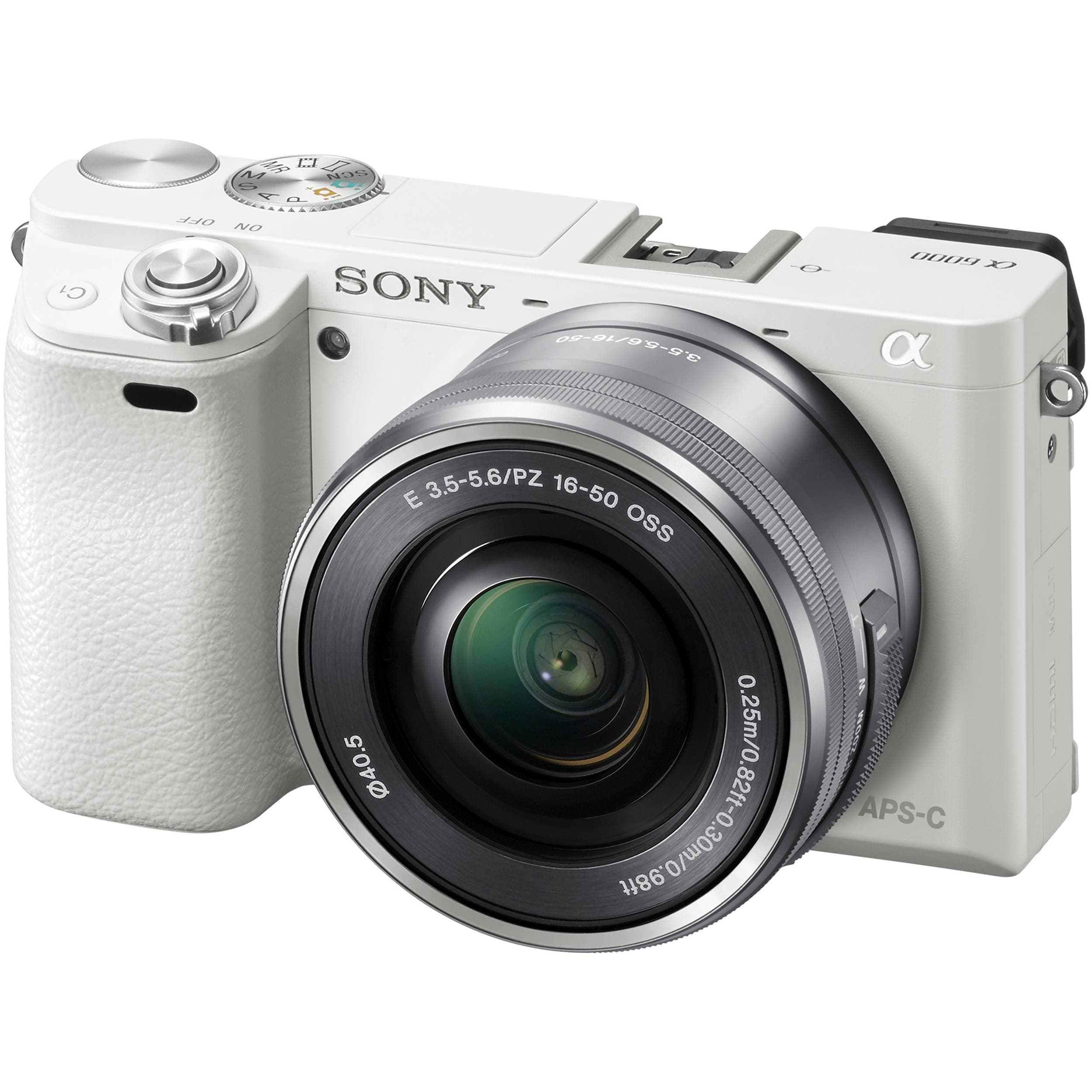 Sony Alpha a6000 Mirrorless Digital Camera with 16-50 mm Lens, 24 MP (White)